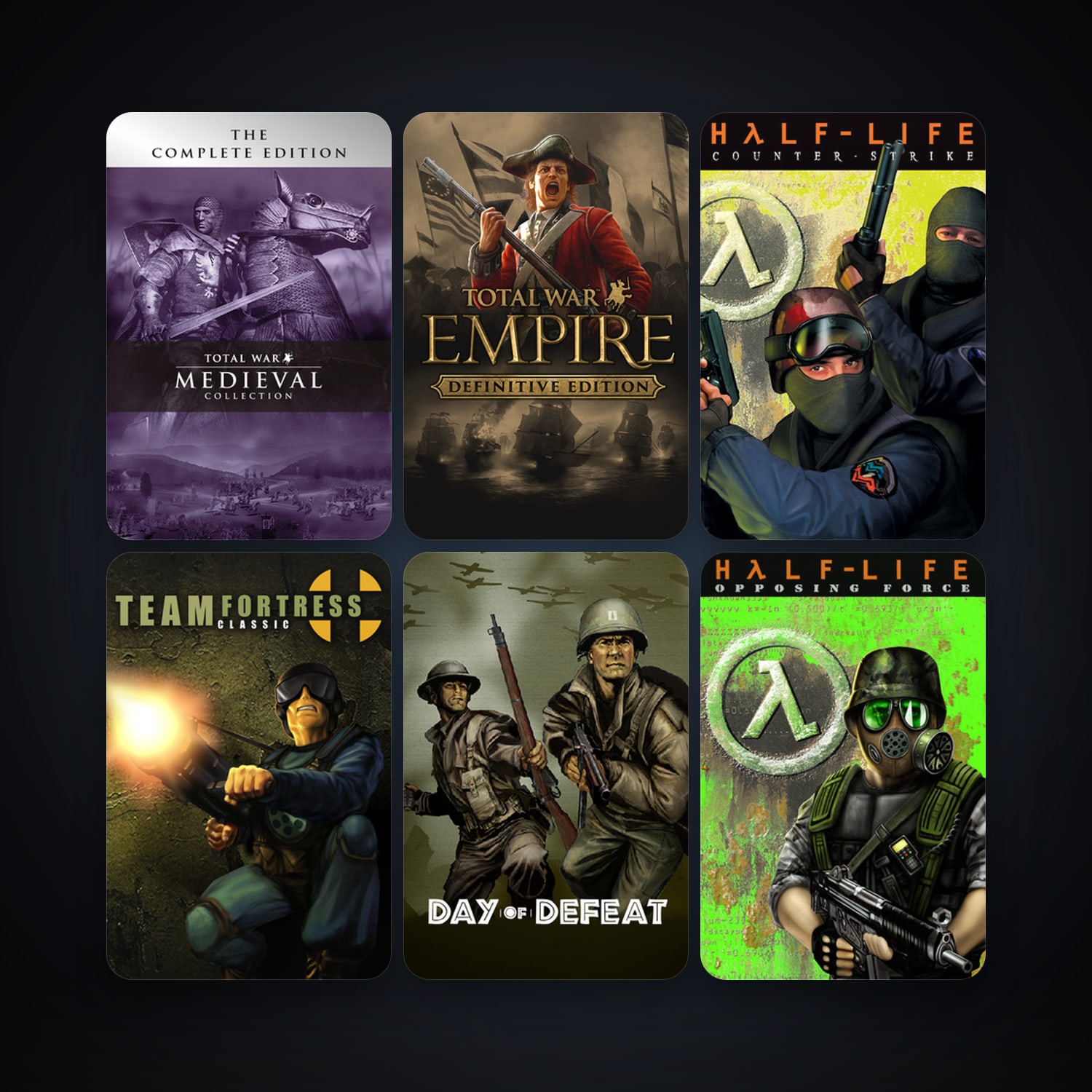 Counter-Strike + Team Fortress Classic, 10 games, Steam 10, clean — HabibiAccounts