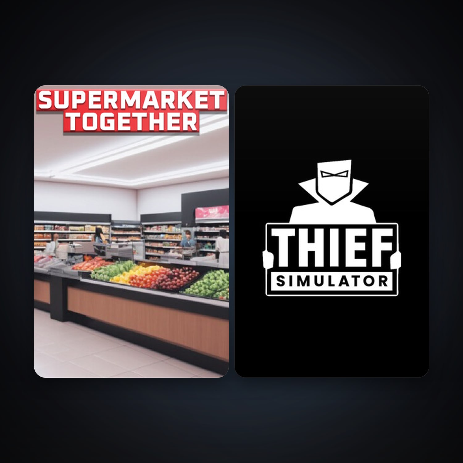 Thief Simulator + Supermarket Together, 6 games, clean — HabibiAccounts