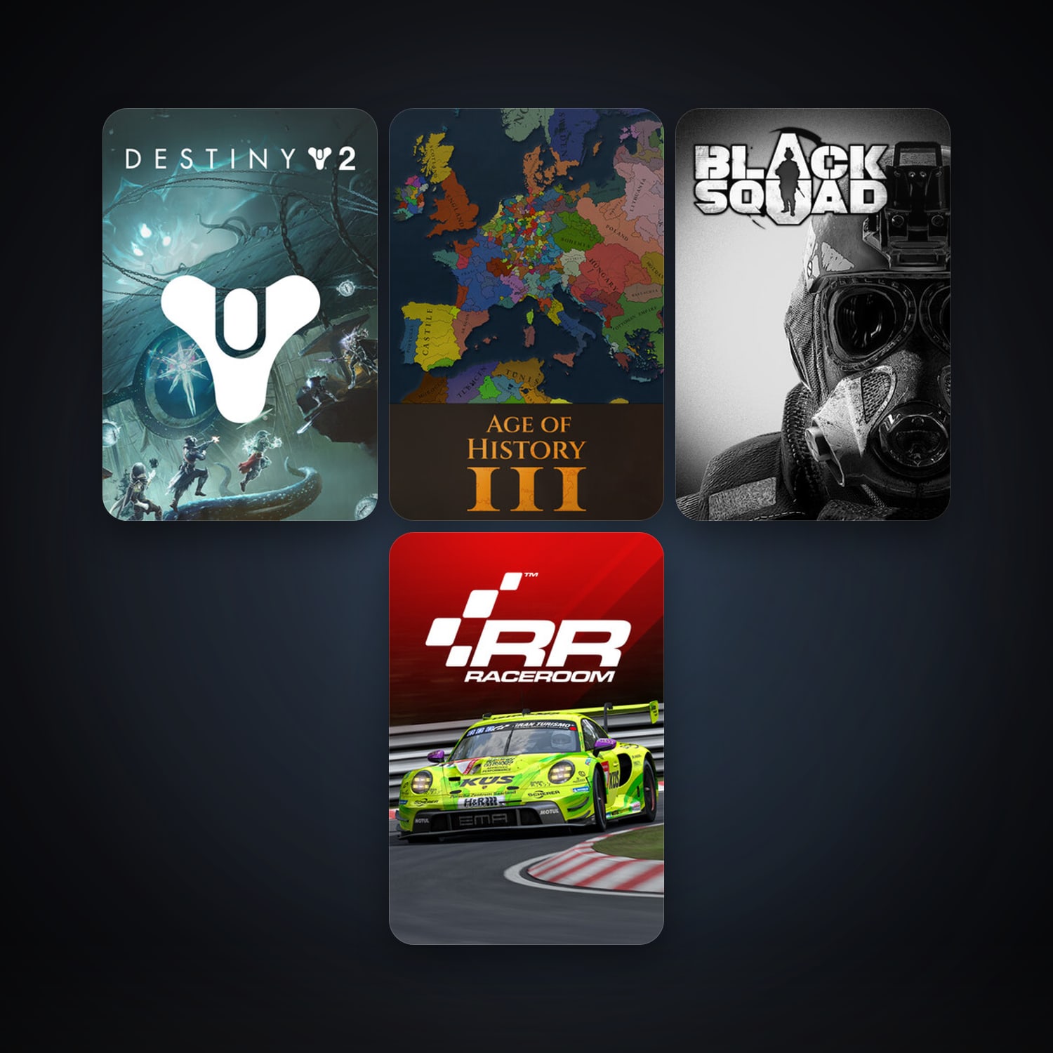 Free CS2 (No Prime) + RaceRoom Racing Experience, 8 games, clean — HabibiAccounts