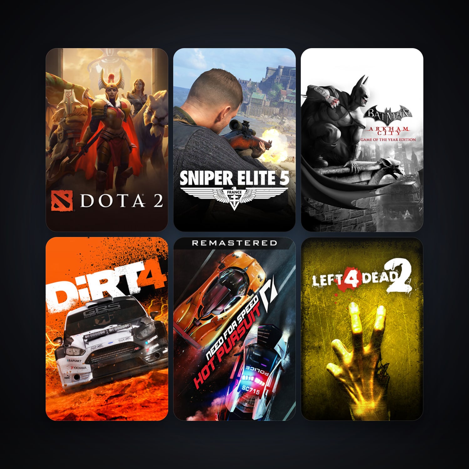 Left 4 Dead 2 + Dota 2, 7 games, clean — HabibiAccounts