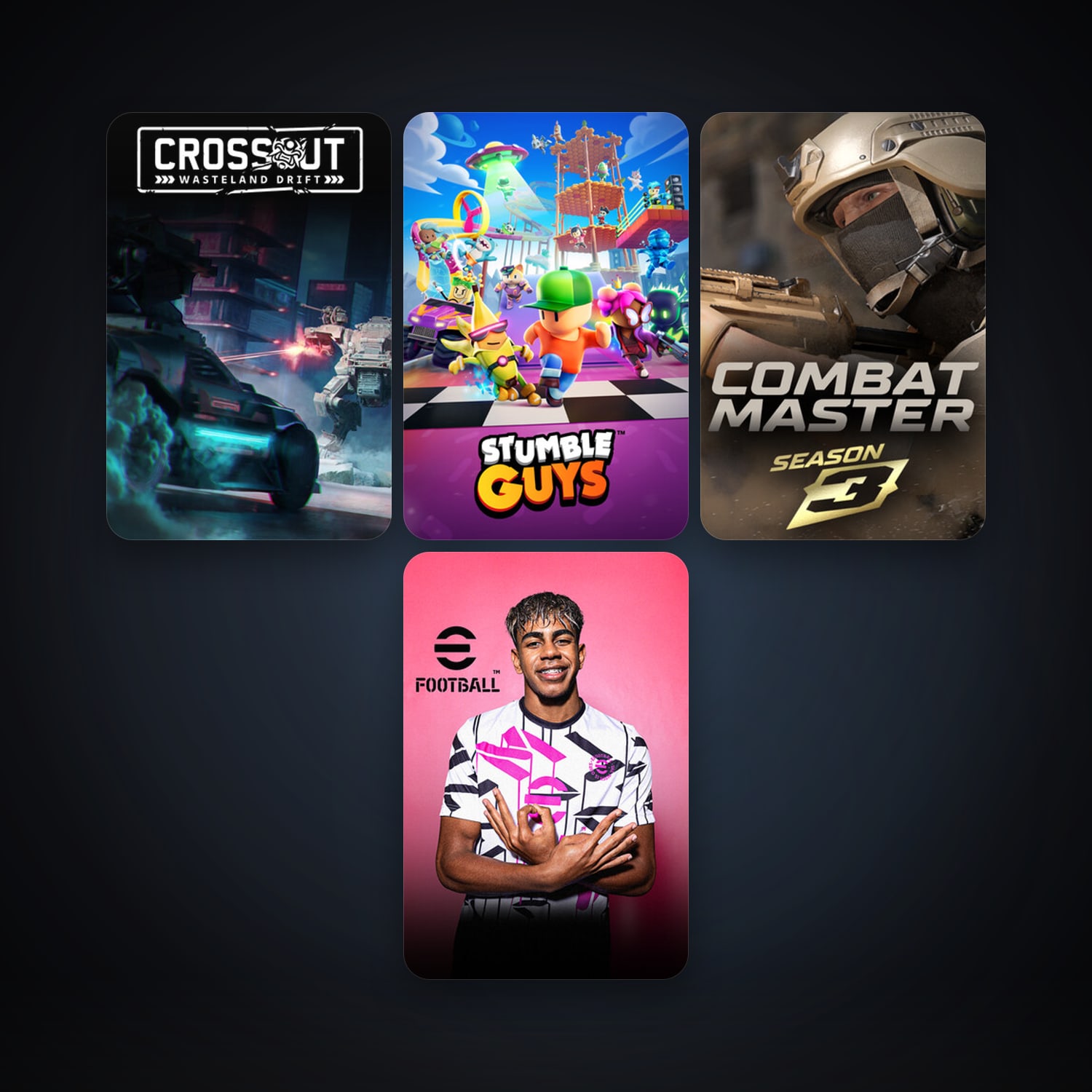 Crossout + eFootball 2024, 10 games, clean — HabibiAccounts
