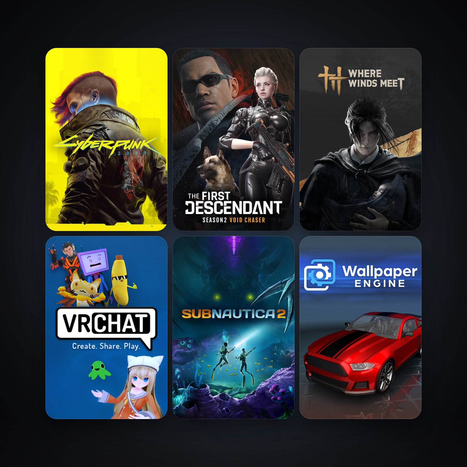 Wallpaper Engine + VRChat, 24 games, clean — HabibiAccounts