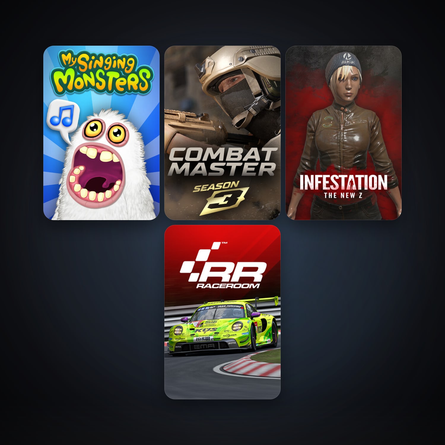 RaceRoom Racing Experience + Infestation: The New Z, 10 games, clean — HabibiAccounts