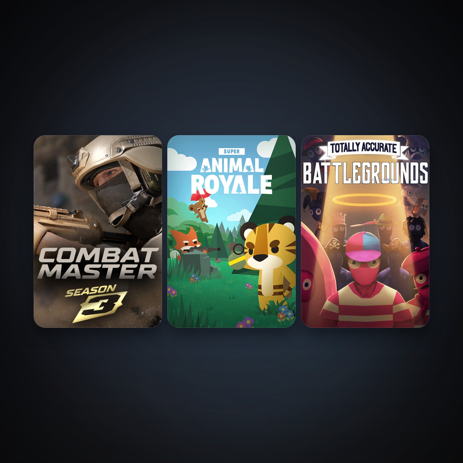 Totally Accurate Battlegrounds + Super Animal Royale, 7 games, clean — HabibiAccounts