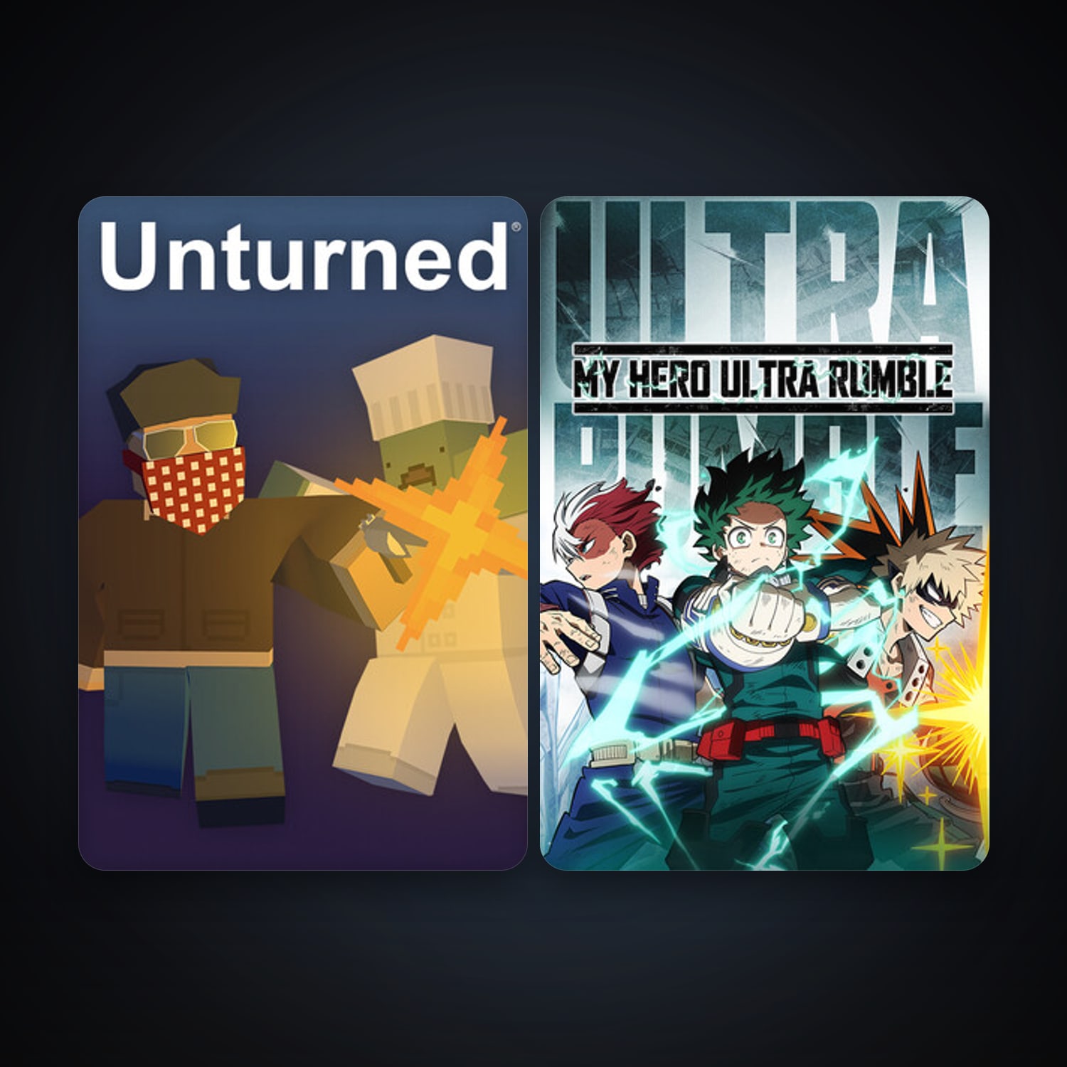 Unturned + MY HERO ULTRA RUMBLE, 3 games, clean — HabibiAccounts