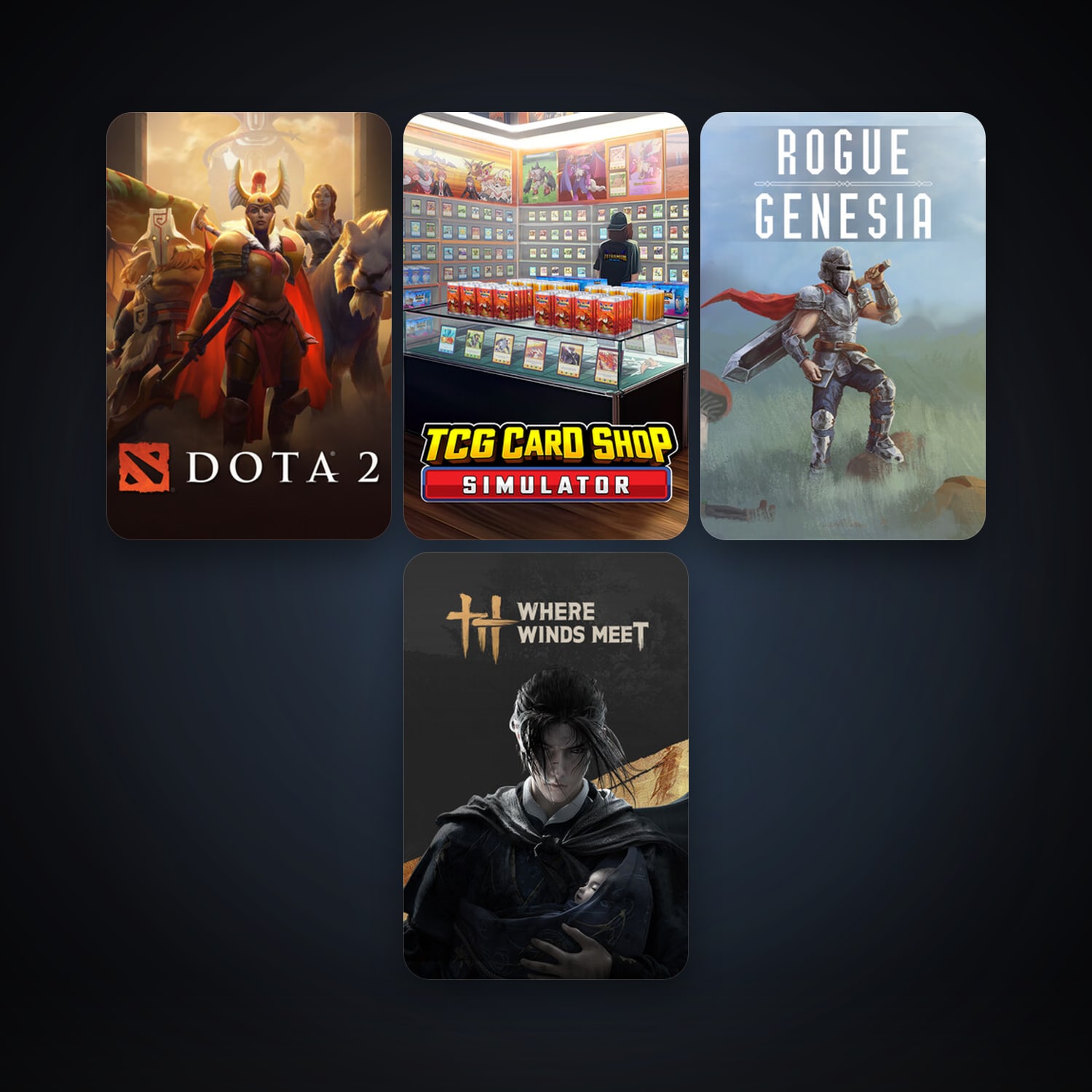 Dota 2 + Rogue: Genesia, 8 games, clean — HabibiAccounts