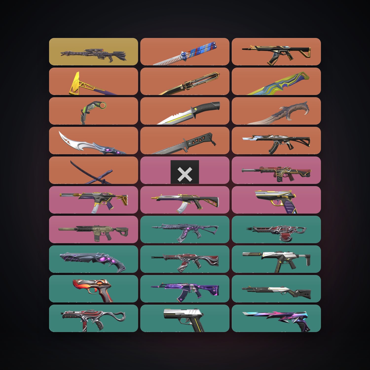 AP Silver 3 locker — 10 knives, 69 skins, lvl 166 — HabibiAccounts