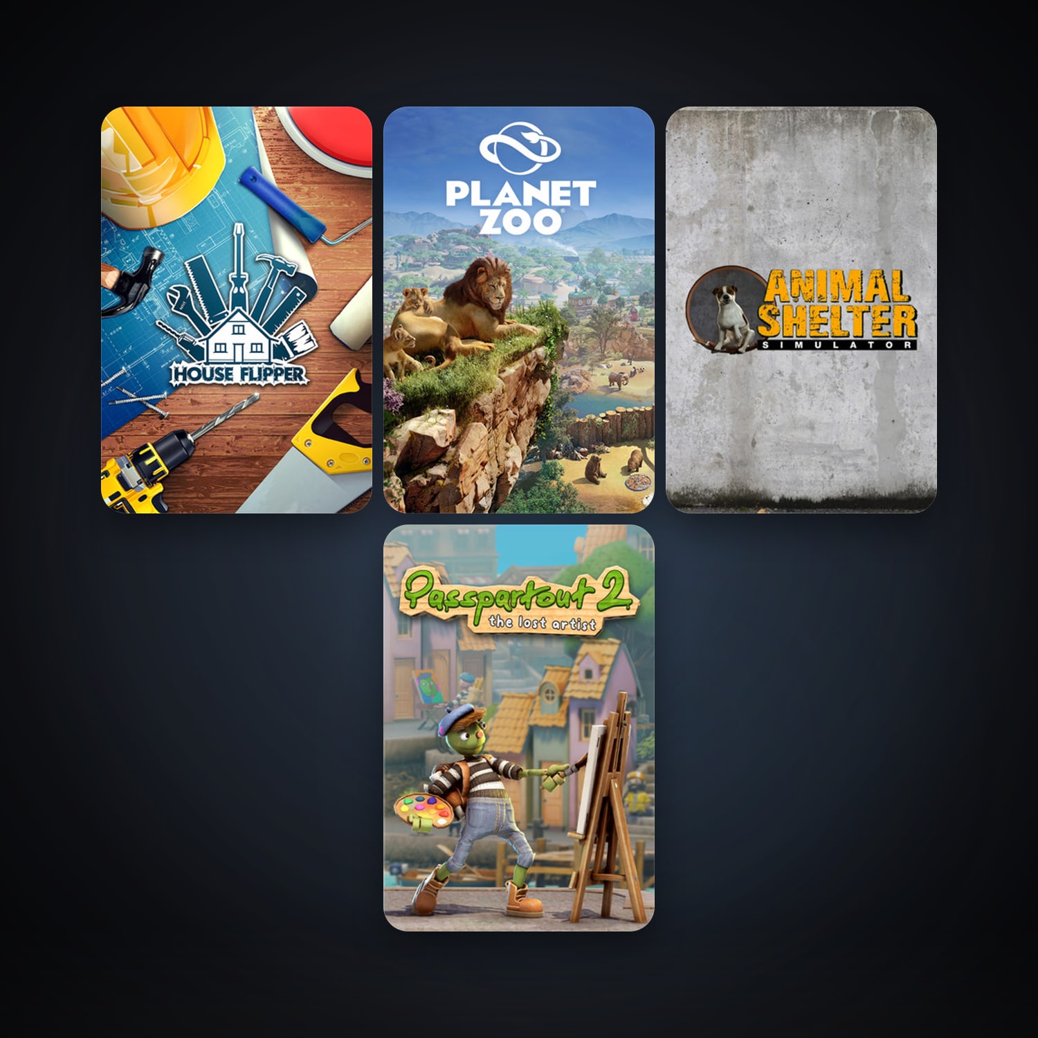 House Flipper + Planet Zoo, 9 games, clean — HabibiAccounts