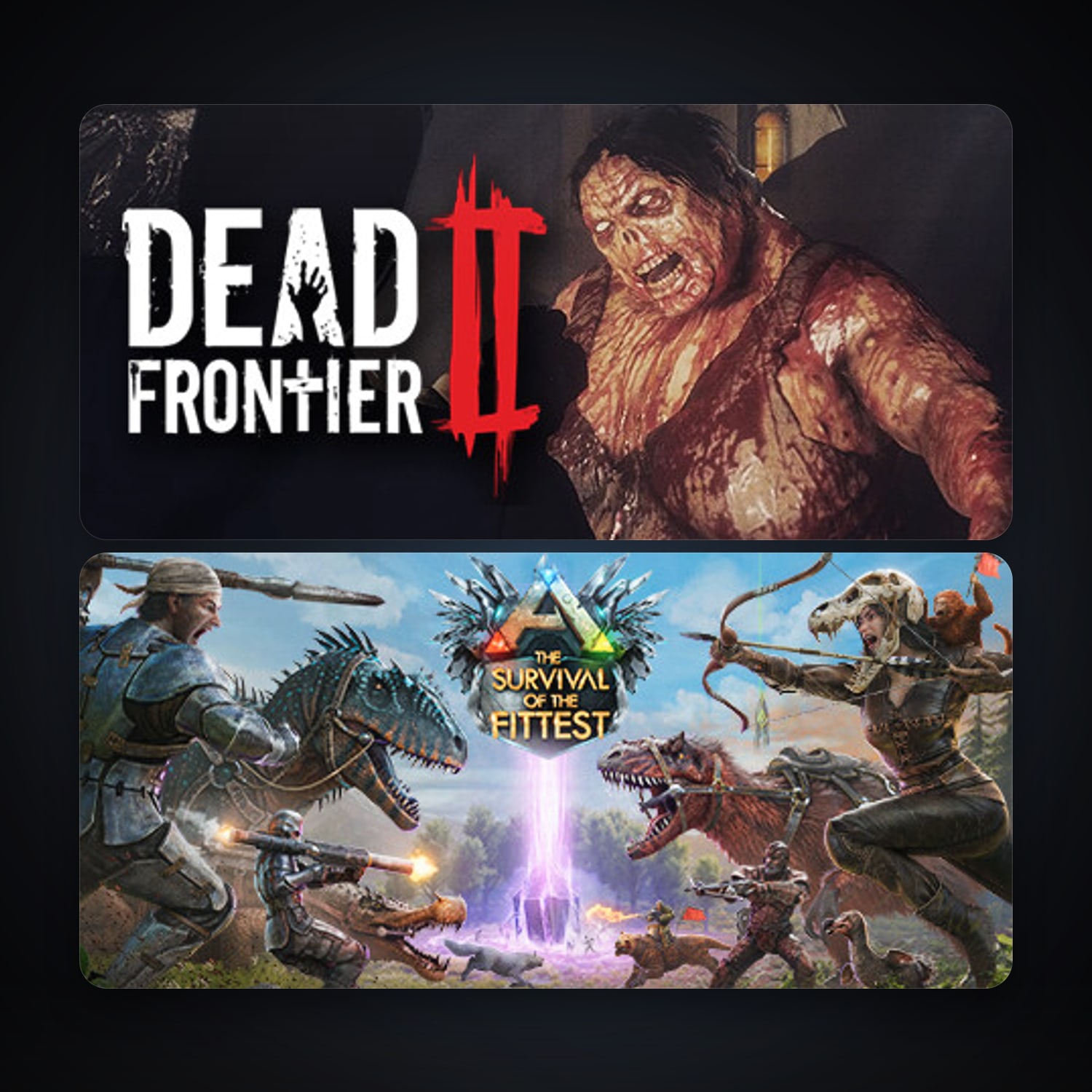 ARK: The Survival Of The Fittest + Dead Frontier 2, 5 games, clean — HabibiAccounts