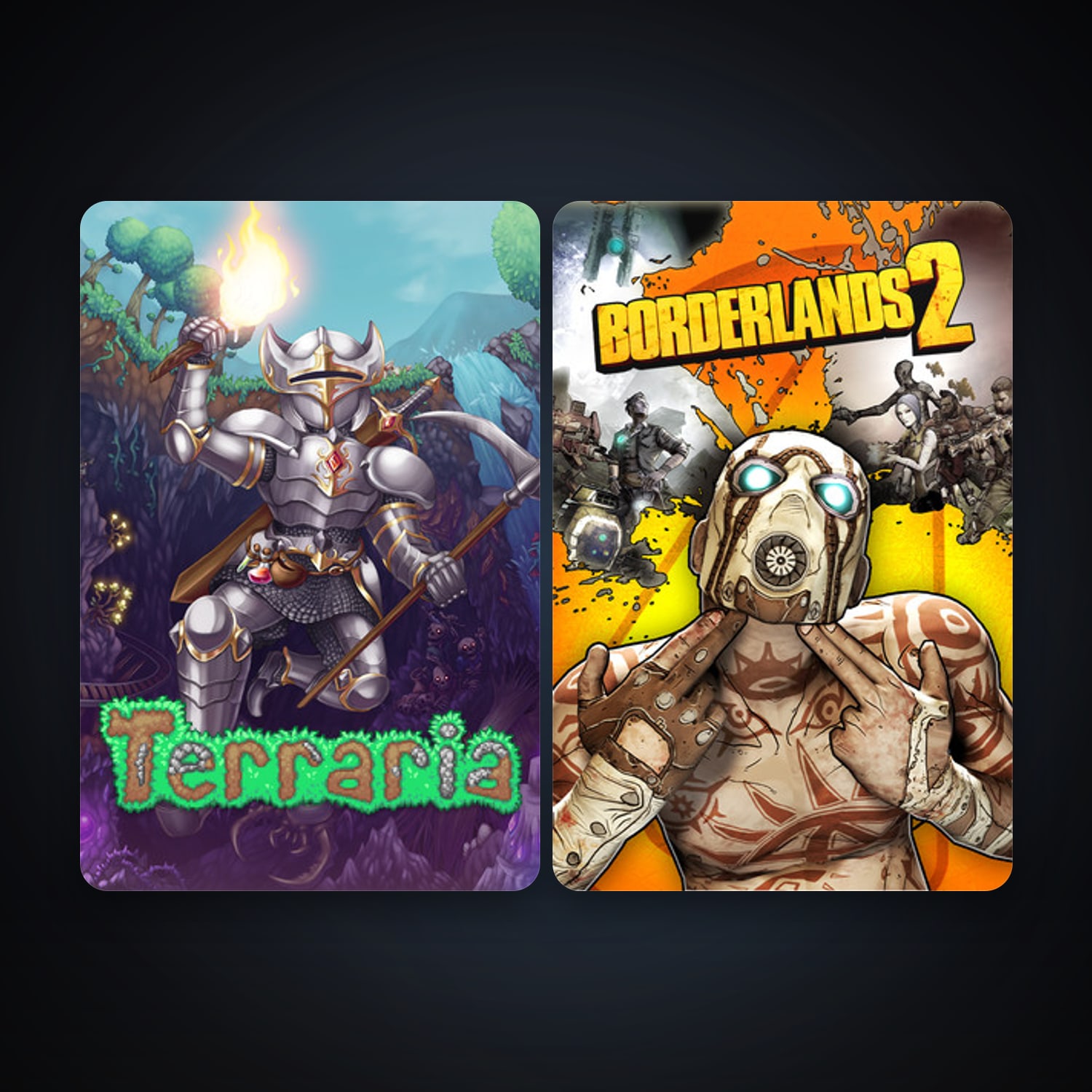 Borderlands 2 + Terraria, 4 games, clean — HabibiAccounts
