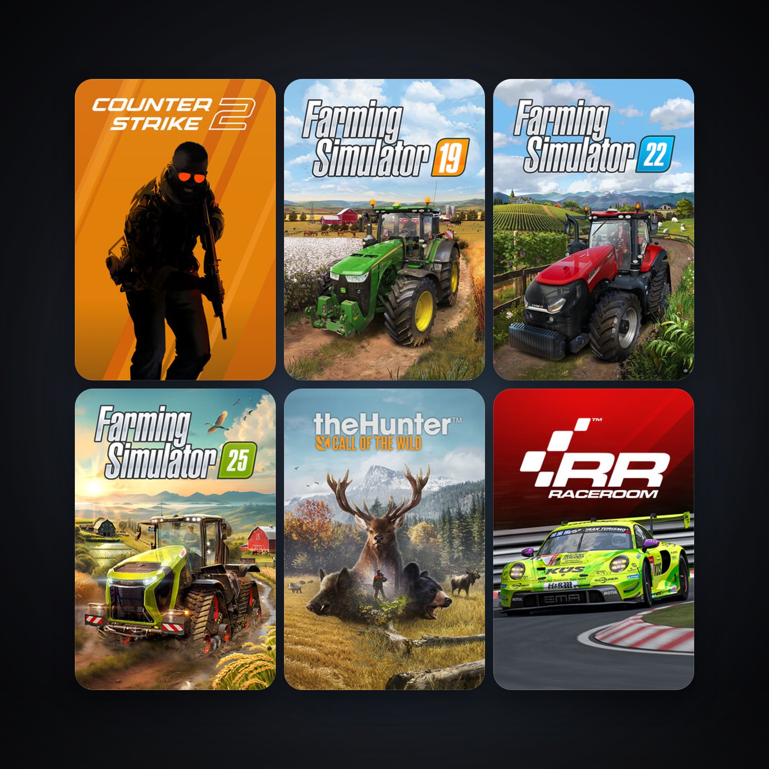 CS2 Prime + RaceRoom Racing Experience, 10 games, clean — HabibiAccounts