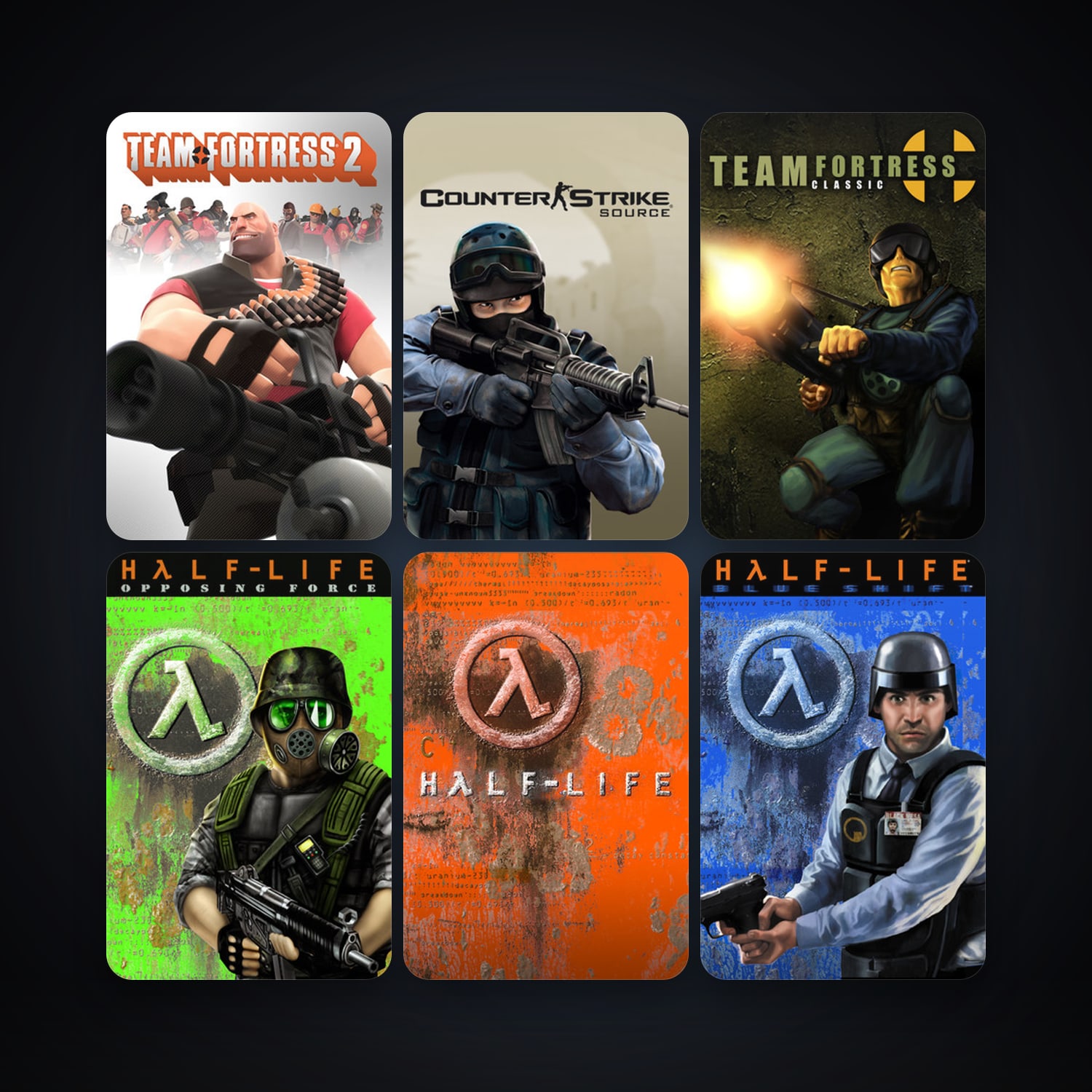 Team Fortress Classic + Half-Life: Opposing Force, 11 games, Steam 10, clean — HabibiAccounts