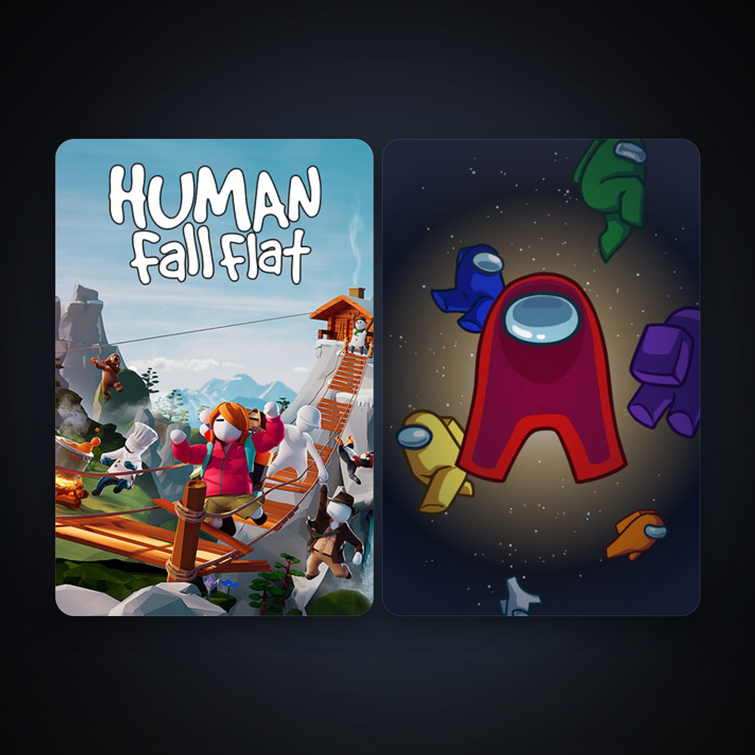 Human: Fall Flat + Among Us, 6 games, clean — HabibiAccounts