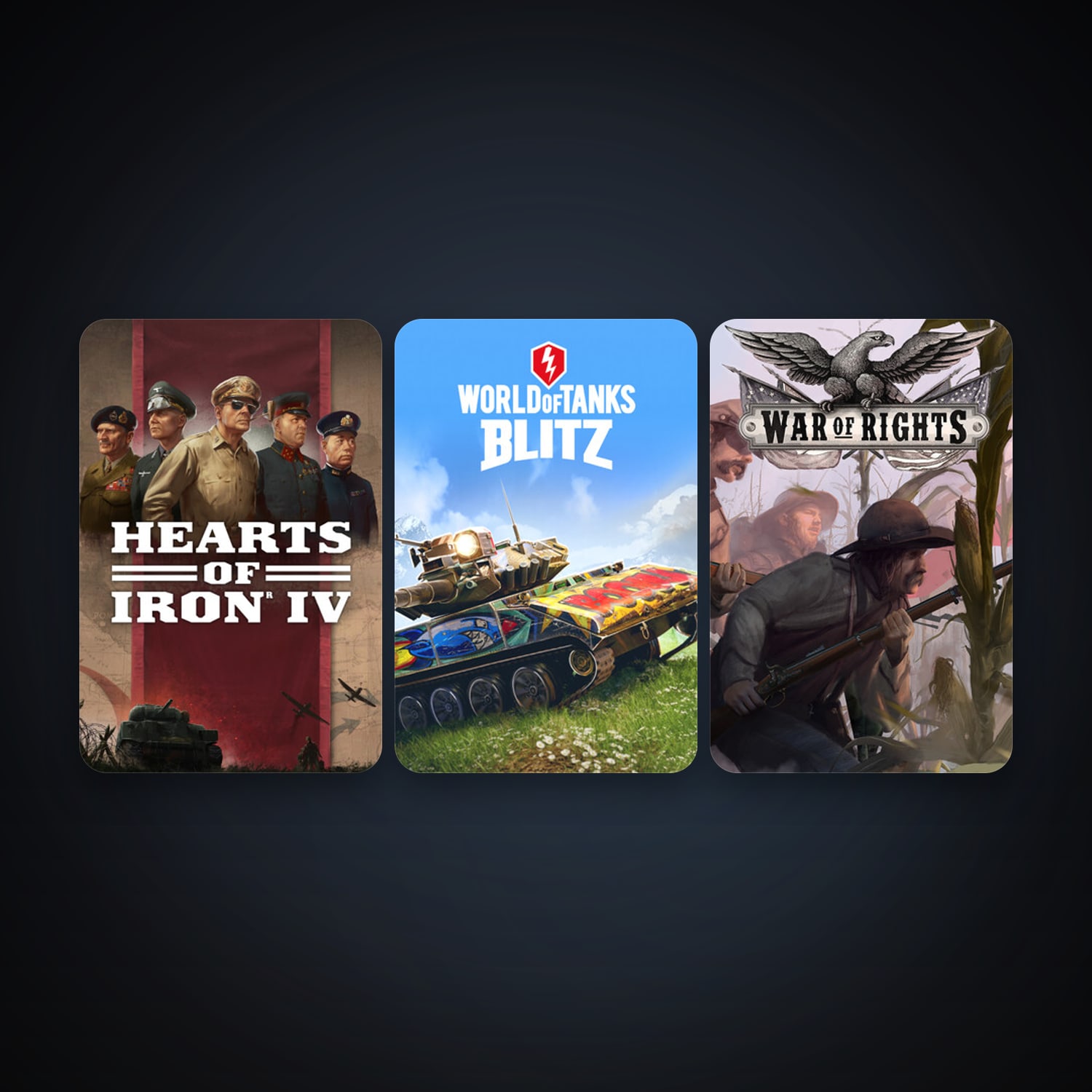 Hearts of Iron IV + War of Rights, 4 games, clean — HabibiAccounts