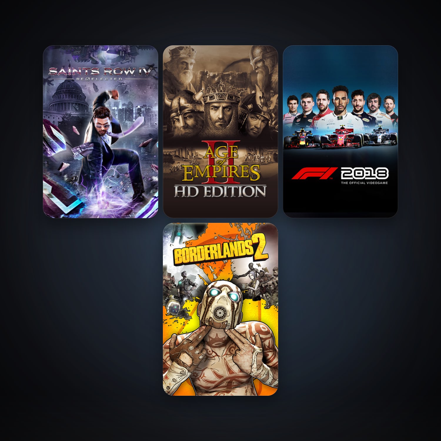 Borderlands 2 + Saints Row IV, 11 games, clean — HabibiAccounts