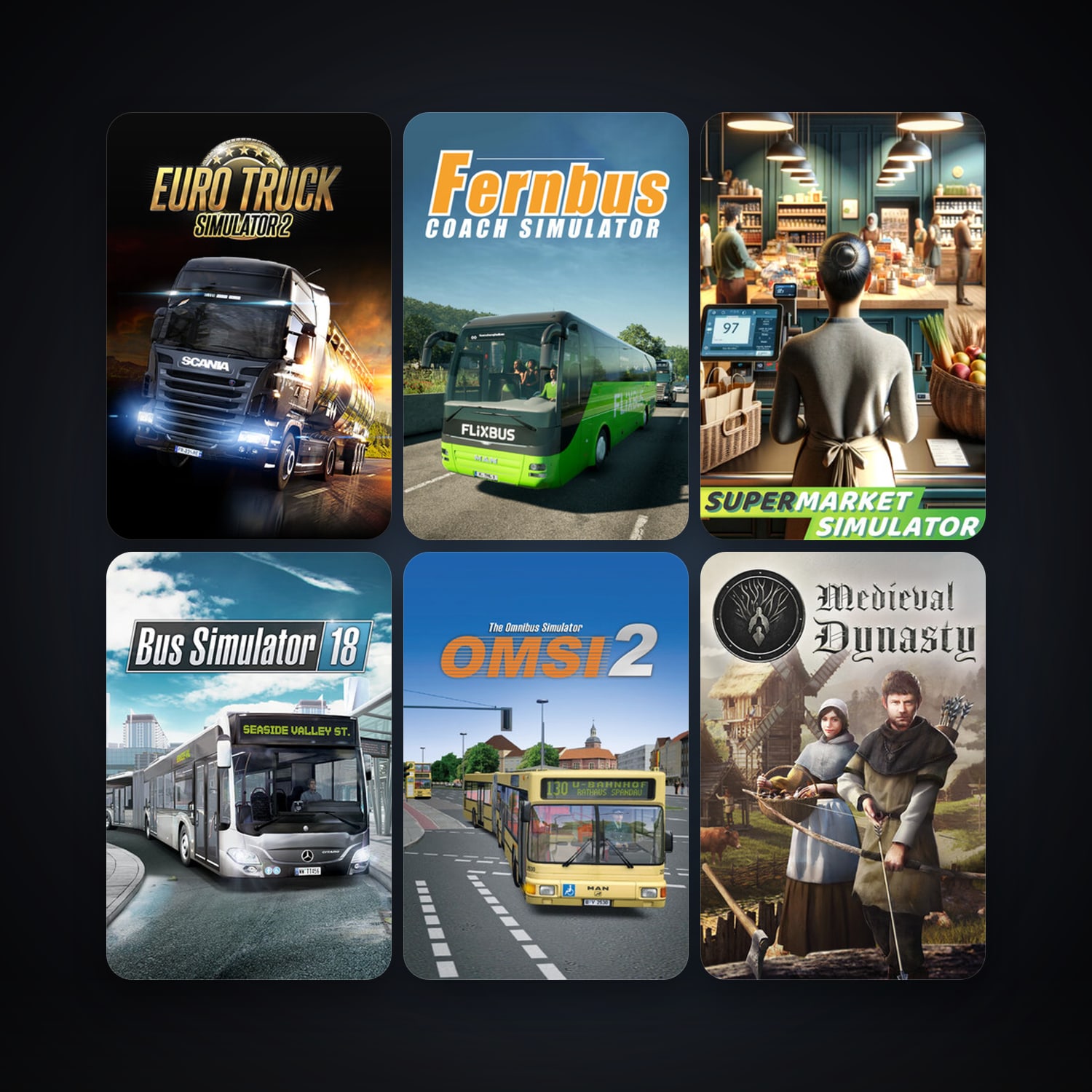 Grand Theft Auto: San Andreas + Euro Truck Simulator 2, 15 games, clean — HabibiAccounts