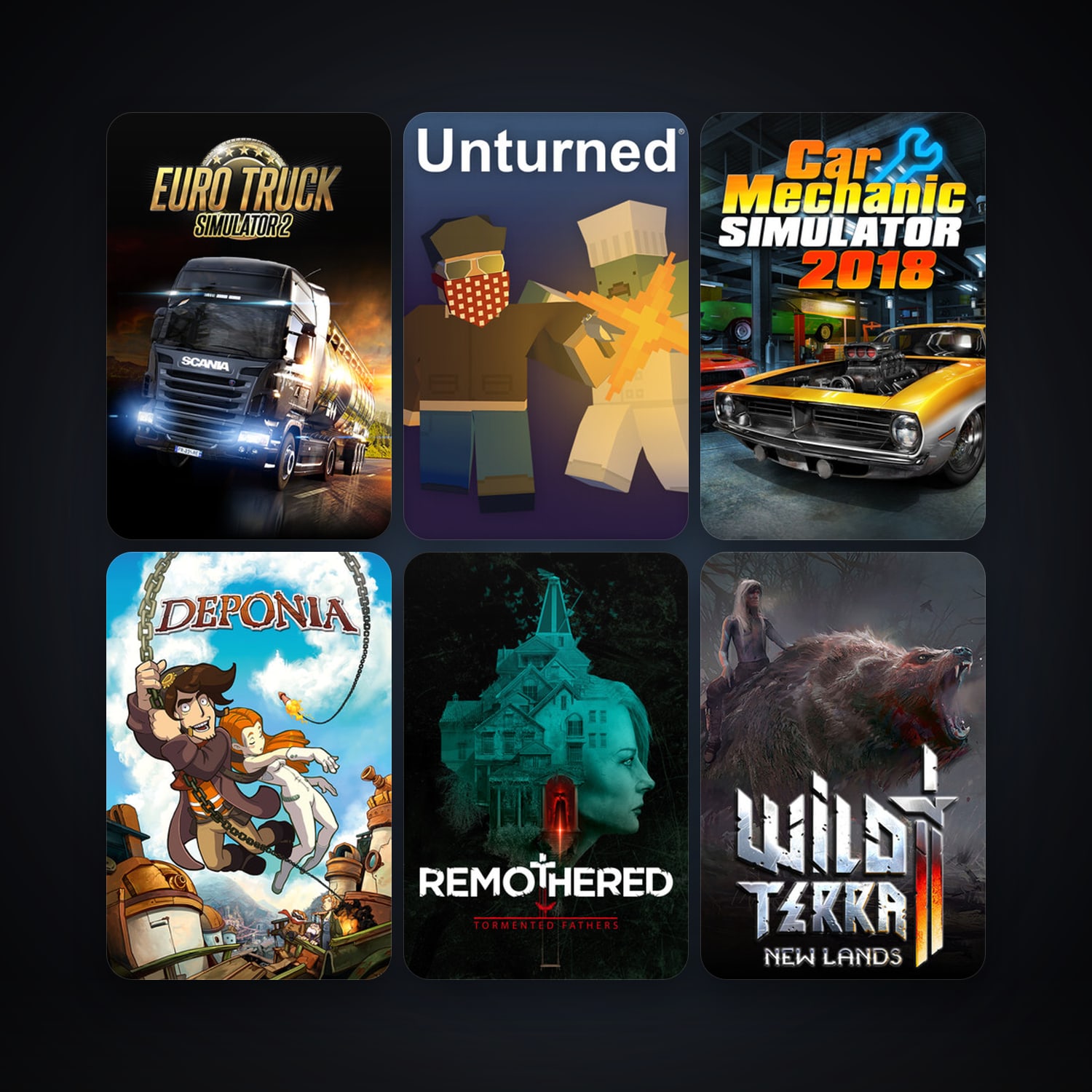 Deponia + Euro Truck Simulator 2, 19 games, clean — HabibiAccounts