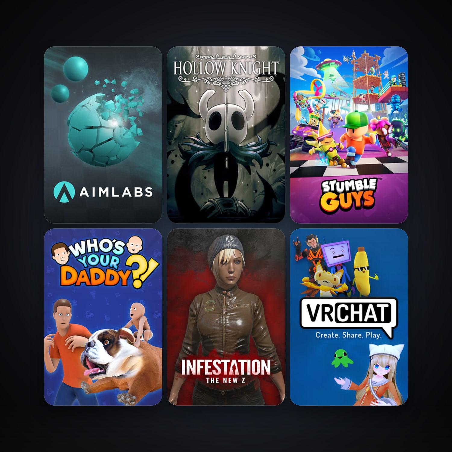 Hollow Knight + Who's Your Daddy, 20 games, clean — HabibiAccounts