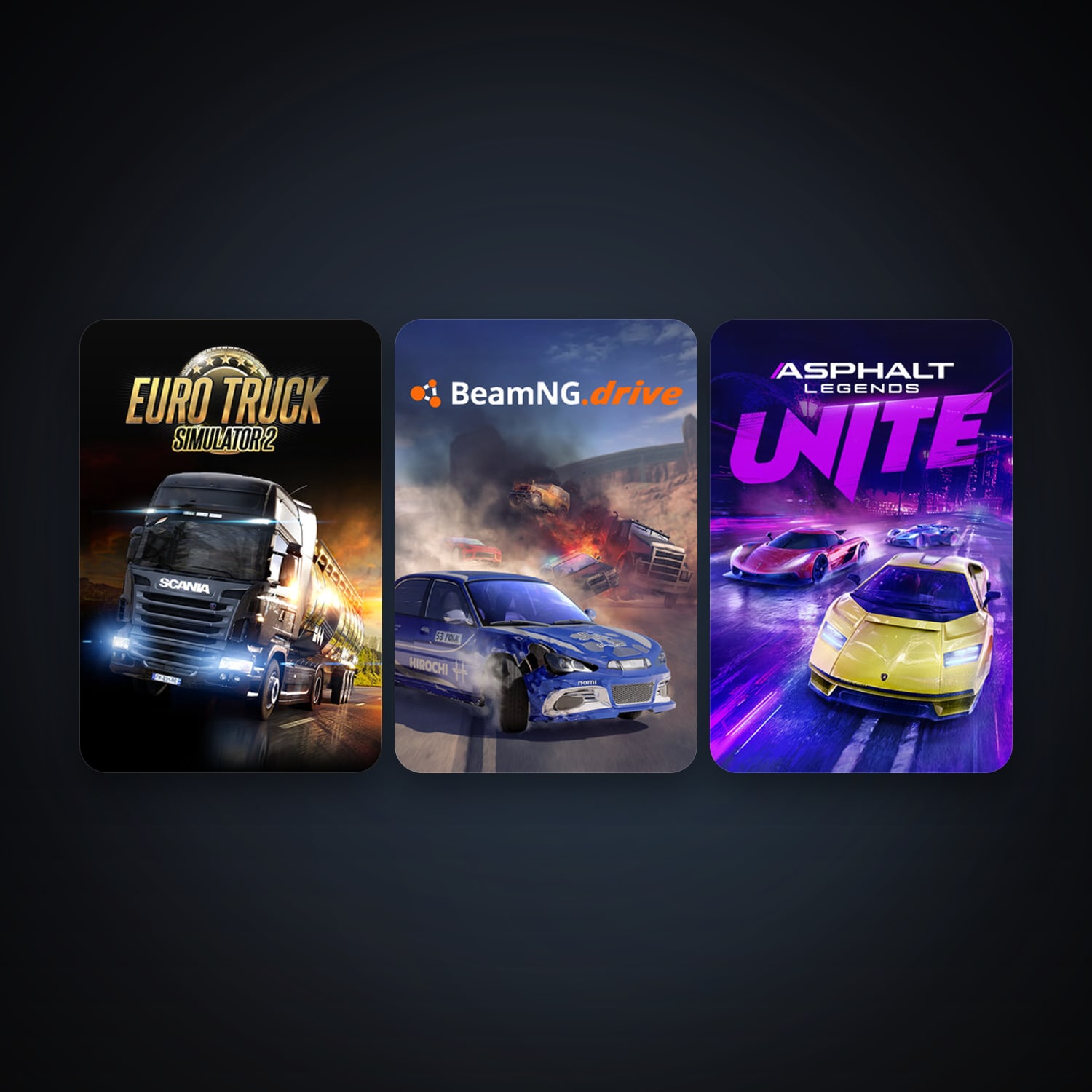 Euro Truck Simulator 2 + BeamNG.drive, 3 games, clean — HabibiAccounts