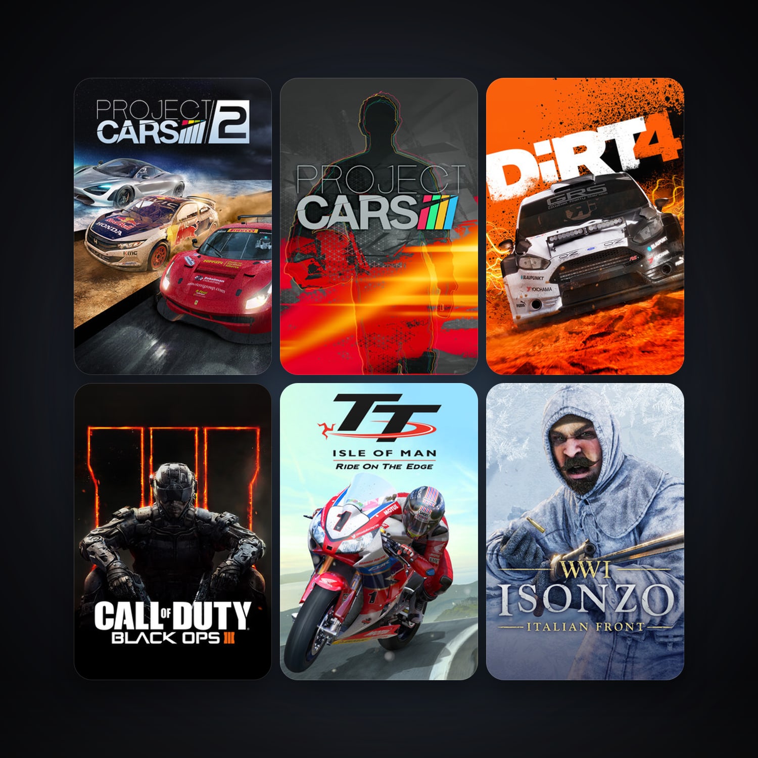 Call of Duty 2 + Project CARS, 14 games, clean — HabibiAccounts