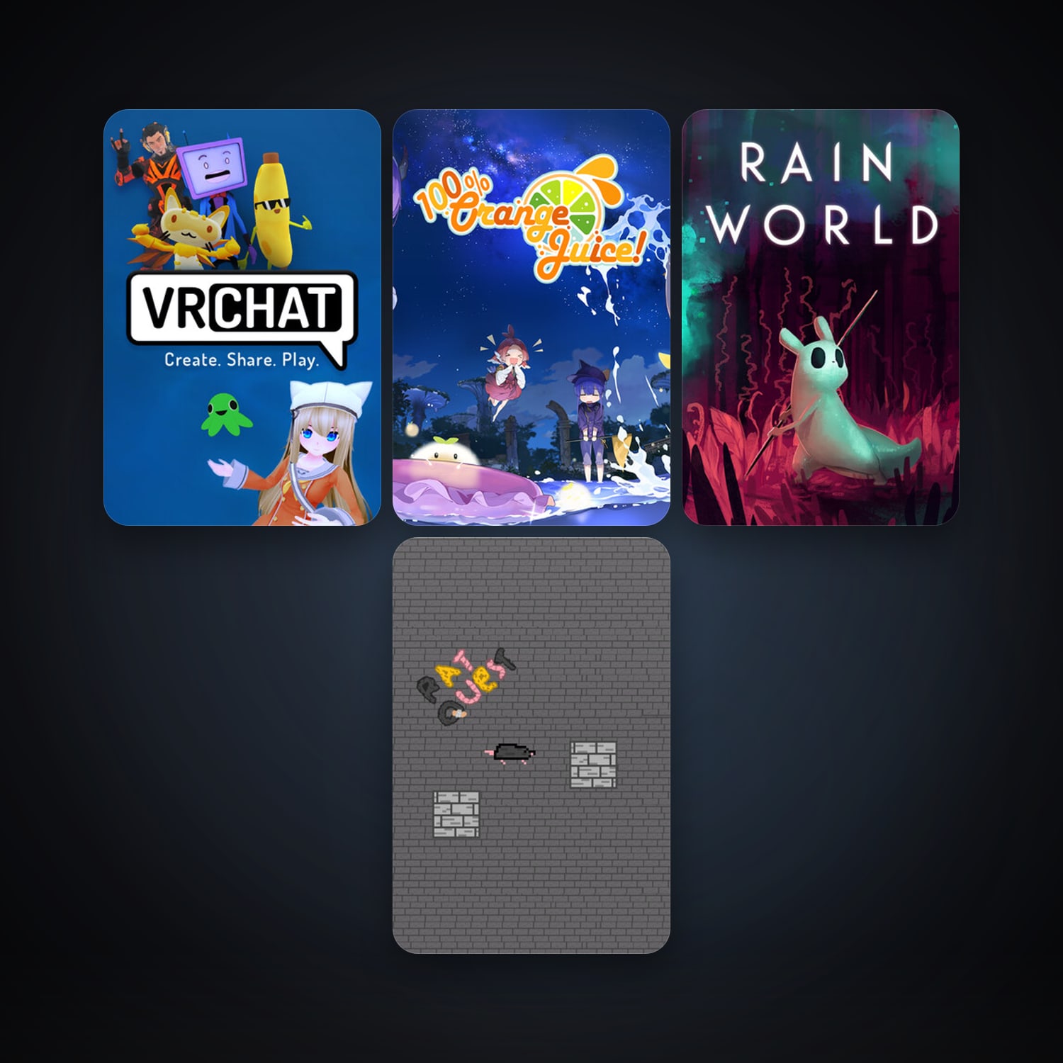 100% Orange Juice + Rain World, 7 games, clean — HabibiAccounts