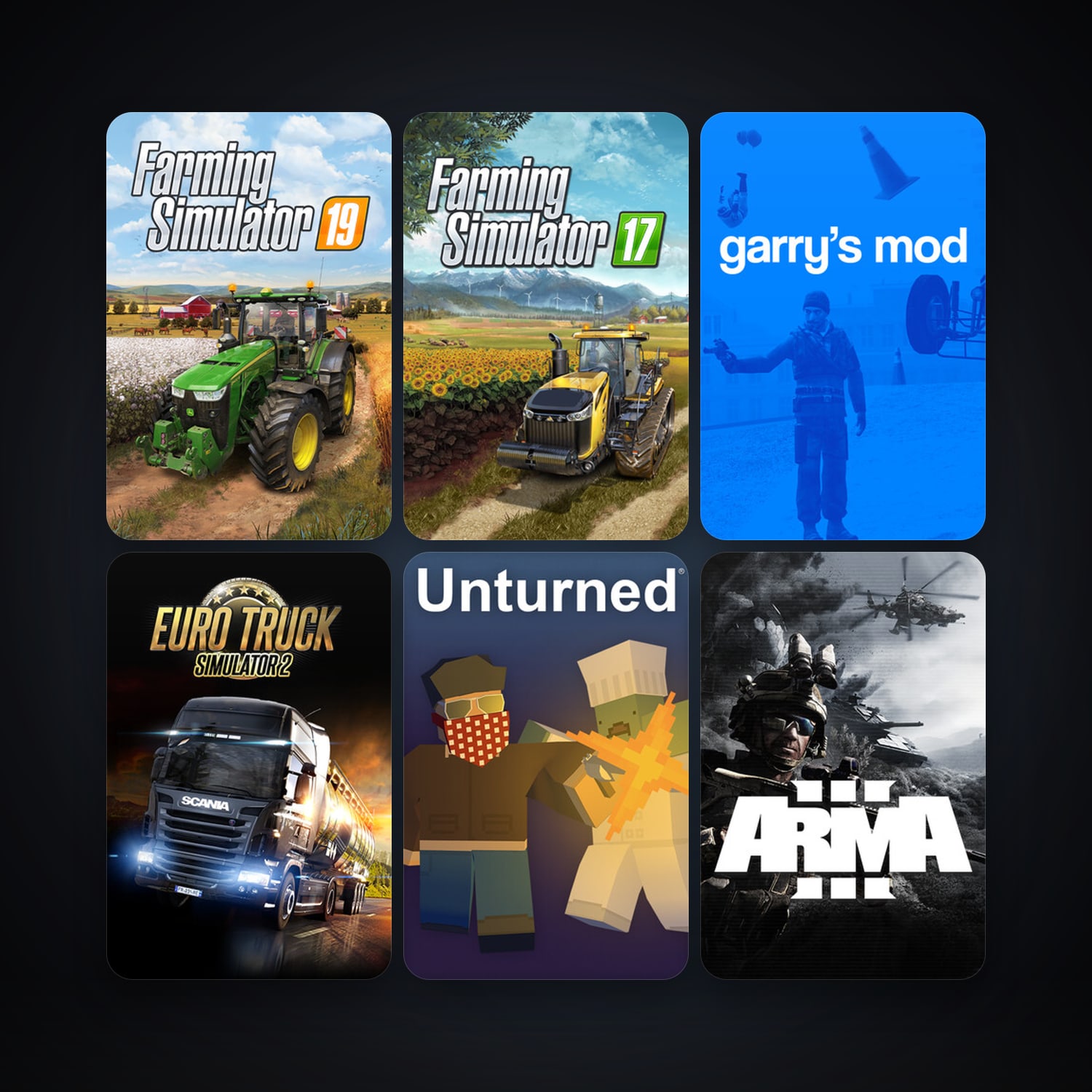 Garry's Mod + Arma 3, 15 games, clean — HabibiAccounts