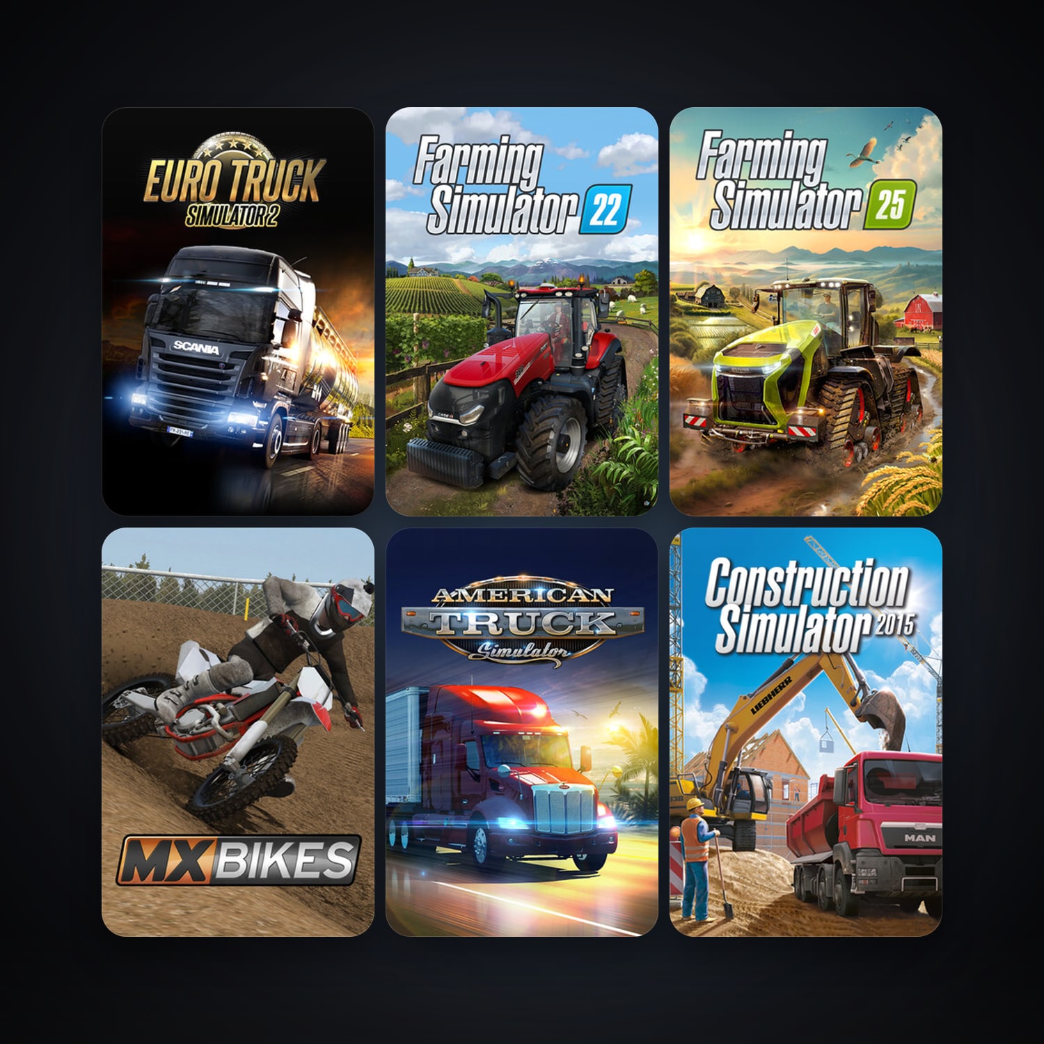 Euro Truck Simulator 2 + American Truck Simulator, 15 games, clean — HabibiAccounts
