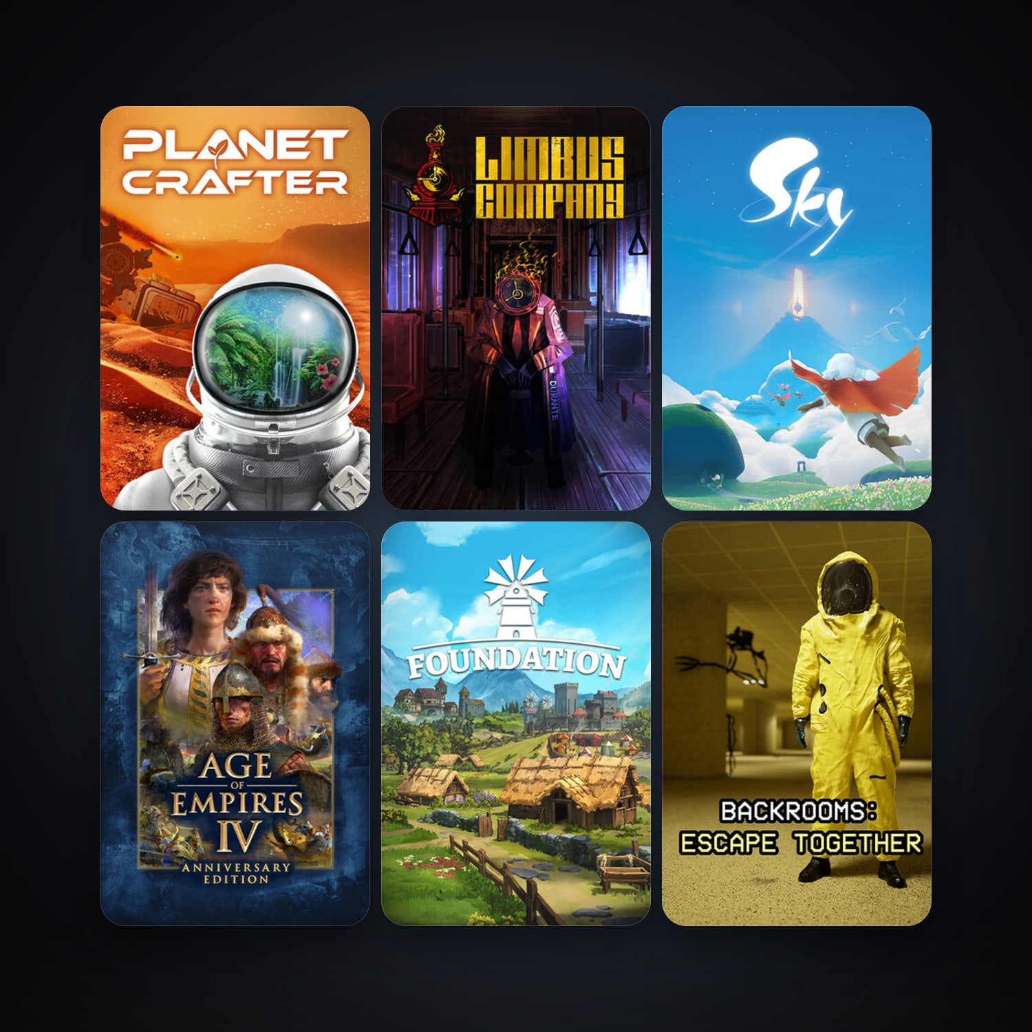 Foundation + The Planet Crafter, 9 games, clean — HabibiAccounts