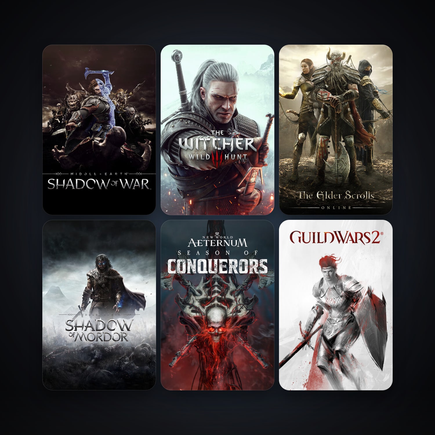 Middle-earth: Shadow of Mordor + The Witcher 3: Wild Hunt, 8 games, clean — HabibiAccounts