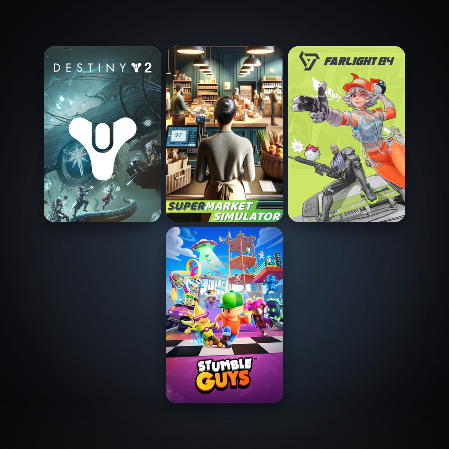 Destiny 2 + Stumble Guys, 20 games, clean — HabibiAccounts