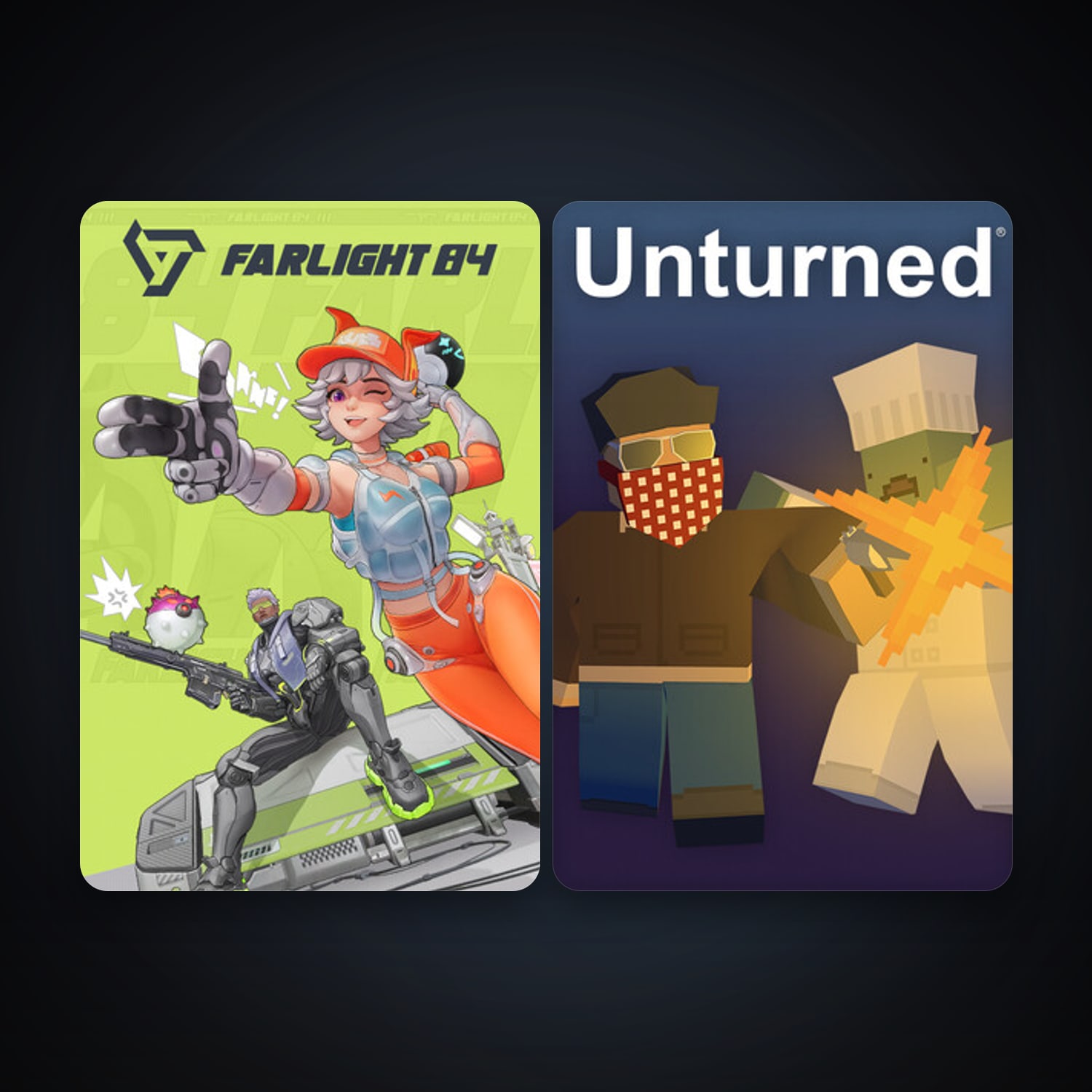 Unturned + Farlight 84, 5 games, clean — HabibiAccounts