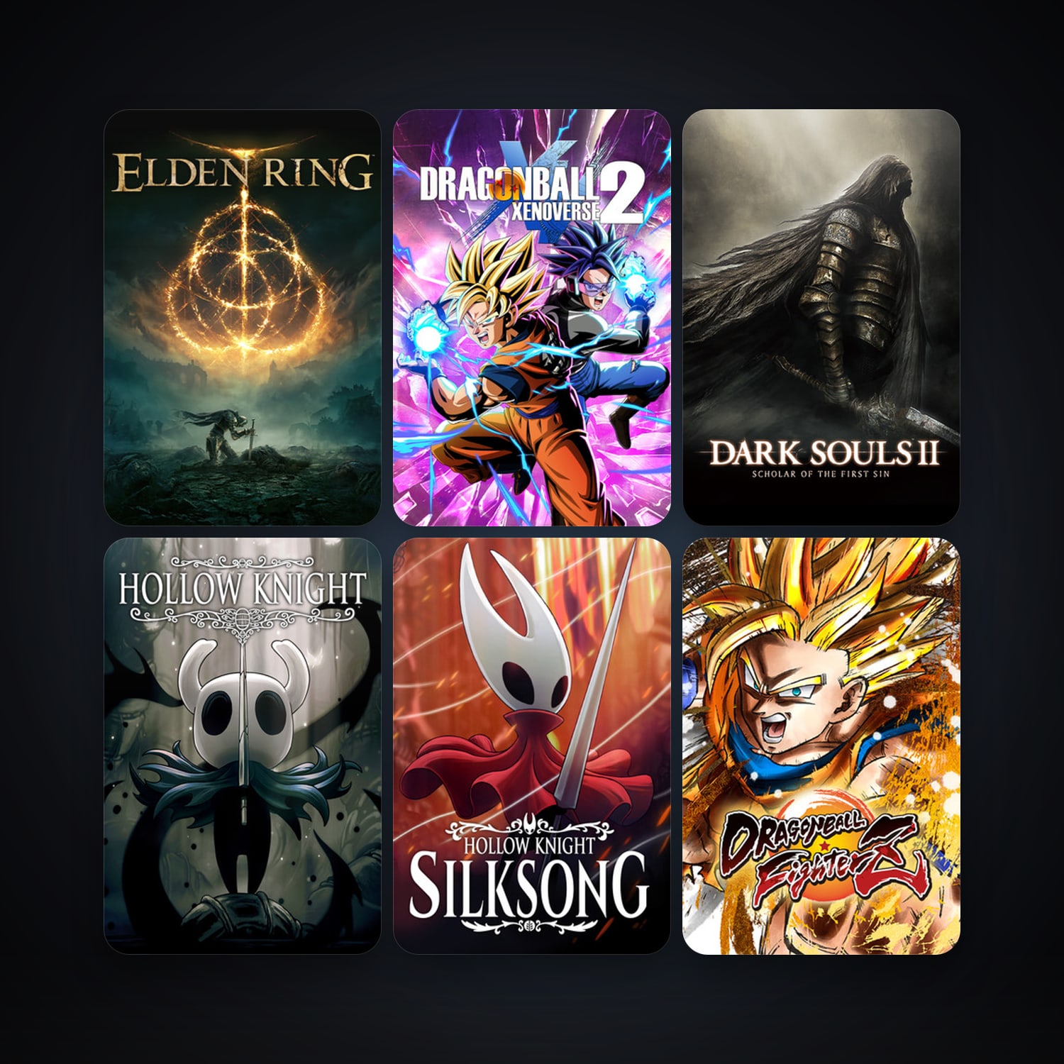 DARK SOULS II: Scholar of the First Sin + Hollow Knight, 53 games, clean — HabibiAccounts