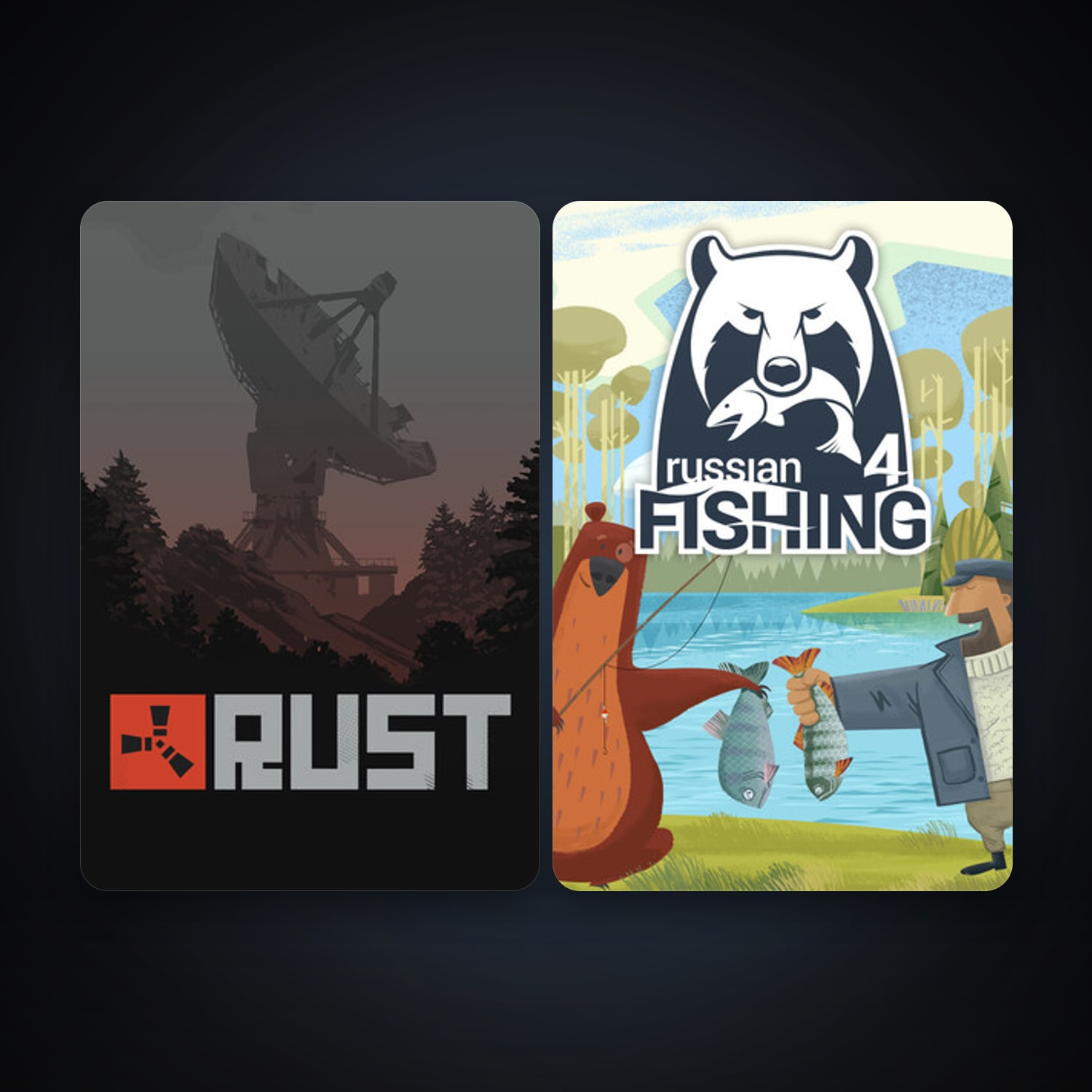 Rust + Russian Fishing 4, 4 games, clean — HabibiAccounts