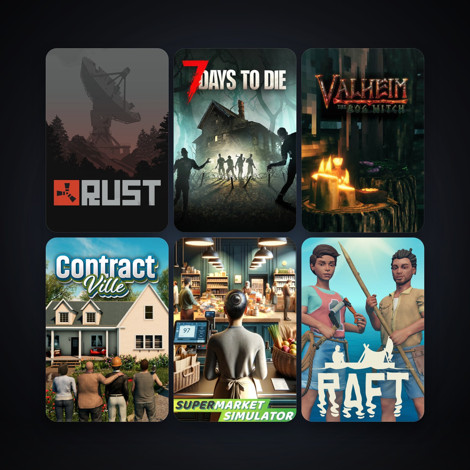 7 Days to Die + Rust, 12 games, clean — HabibiAccounts