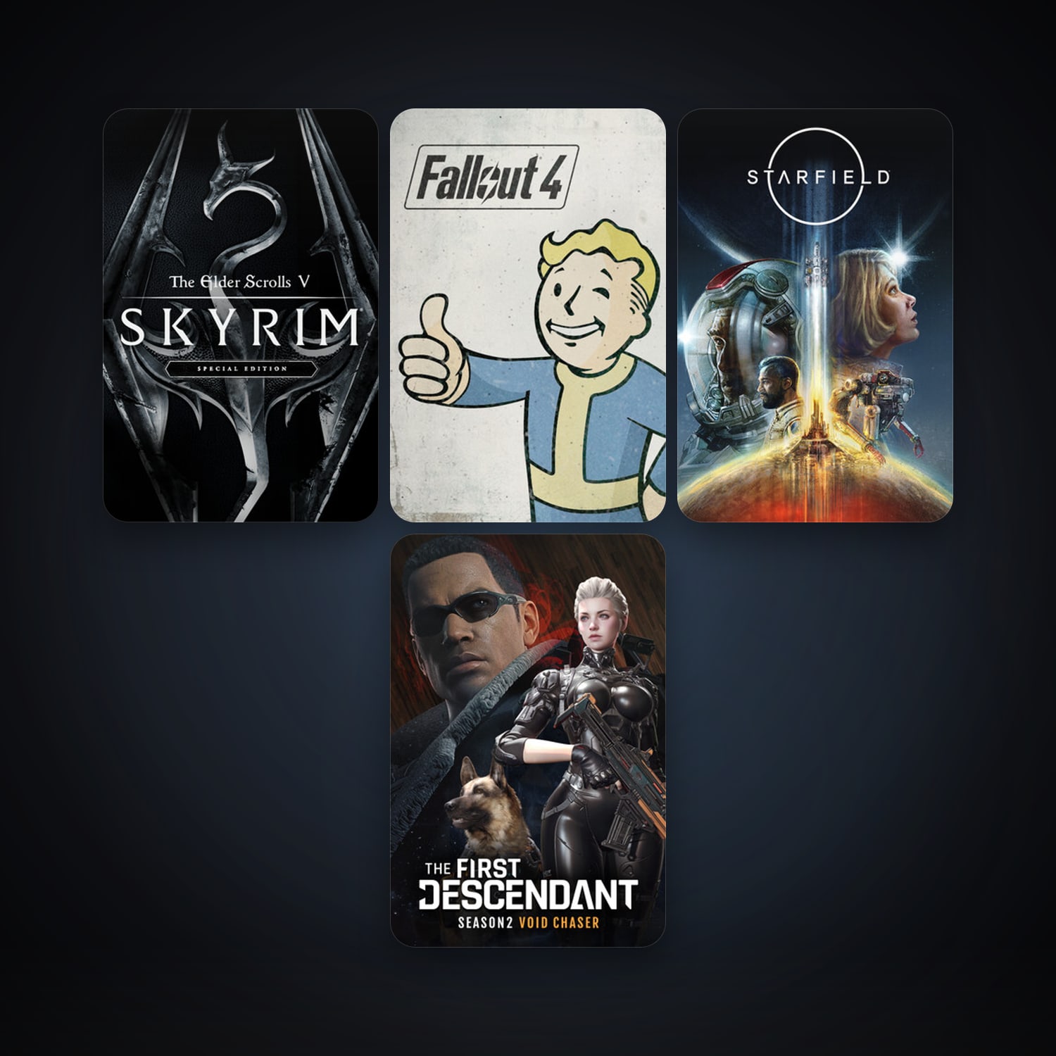 Fallout 4 + The Elder Scrolls V: Skyrim Special Edition, 8 games, clean — HabibiAccounts