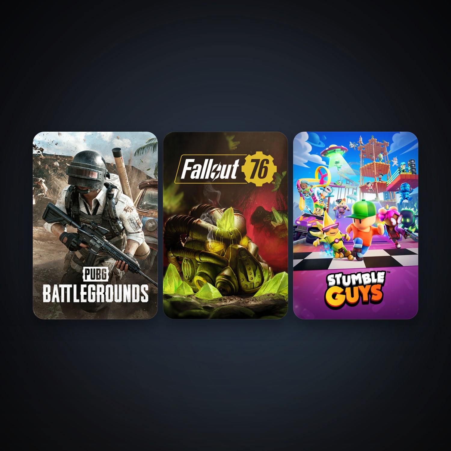 PUBG: BATTLEGROUNDS + Fallout 76, 7 games, clean — HabibiAccounts