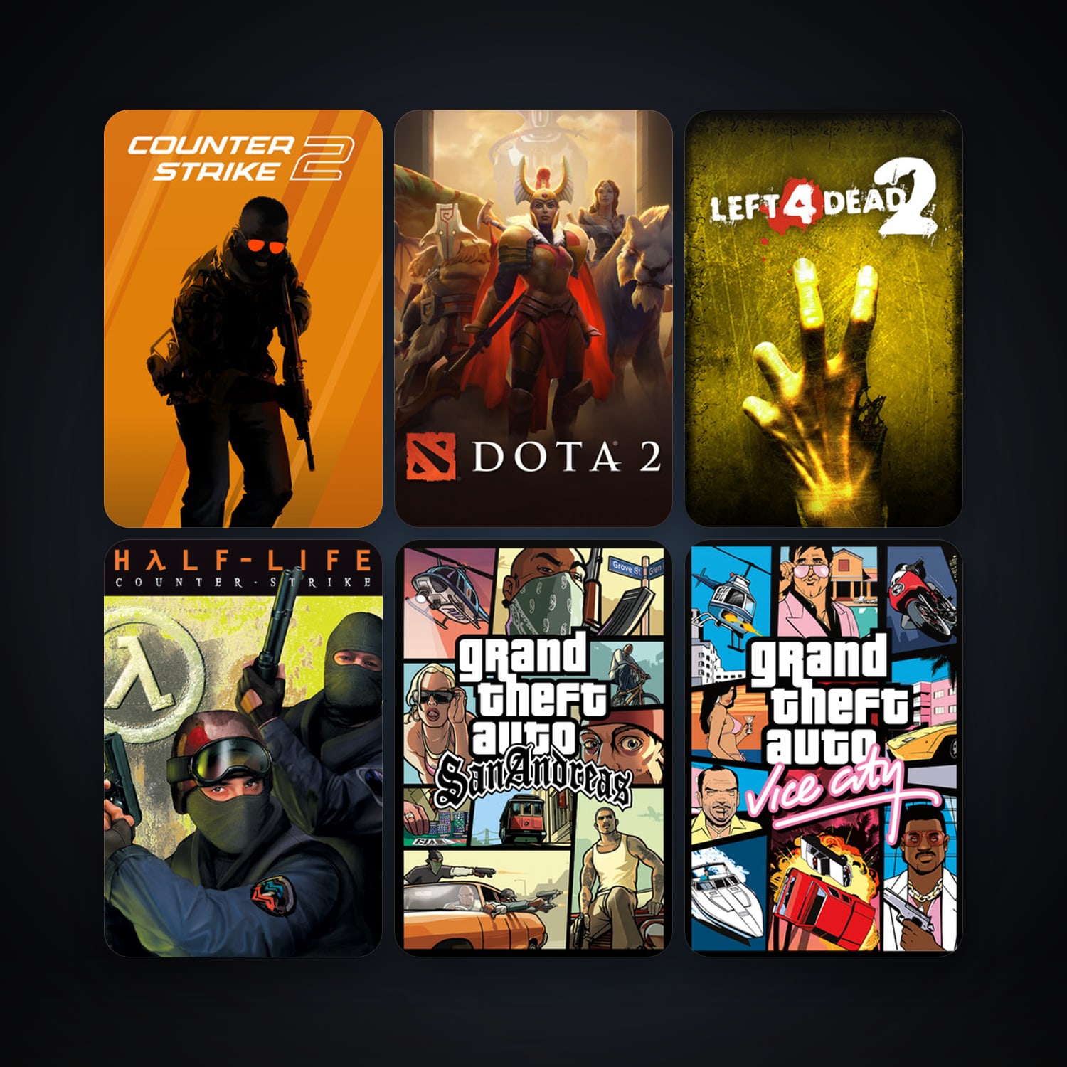 Counter-Strike + Left 4 Dead 2, 16 games, Steam 10, clean — HabibiAccounts