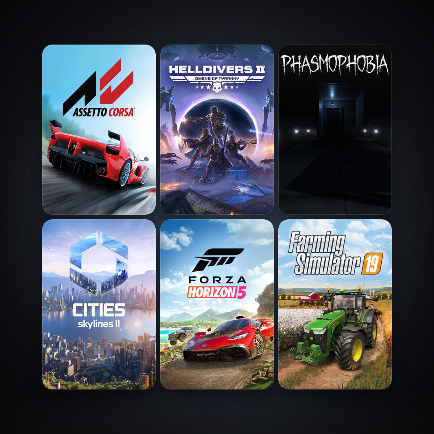 Assetto Corsa + HELLDIVERS 2, 174 games, clean — HabibiAccounts