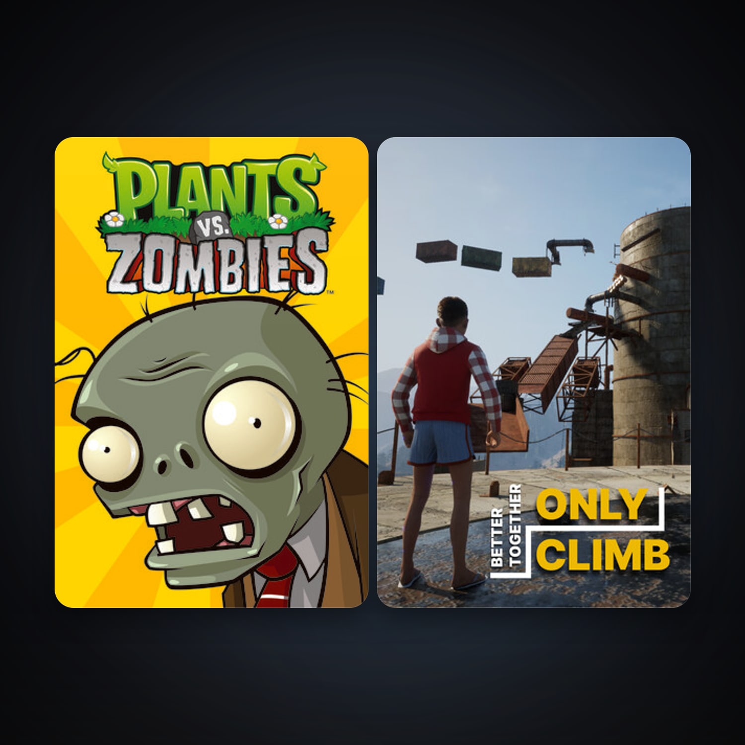 Plants vs. Zombies GOTY Edition + Only Climb: Better Together, 5 games, clean — HabibiAccounts