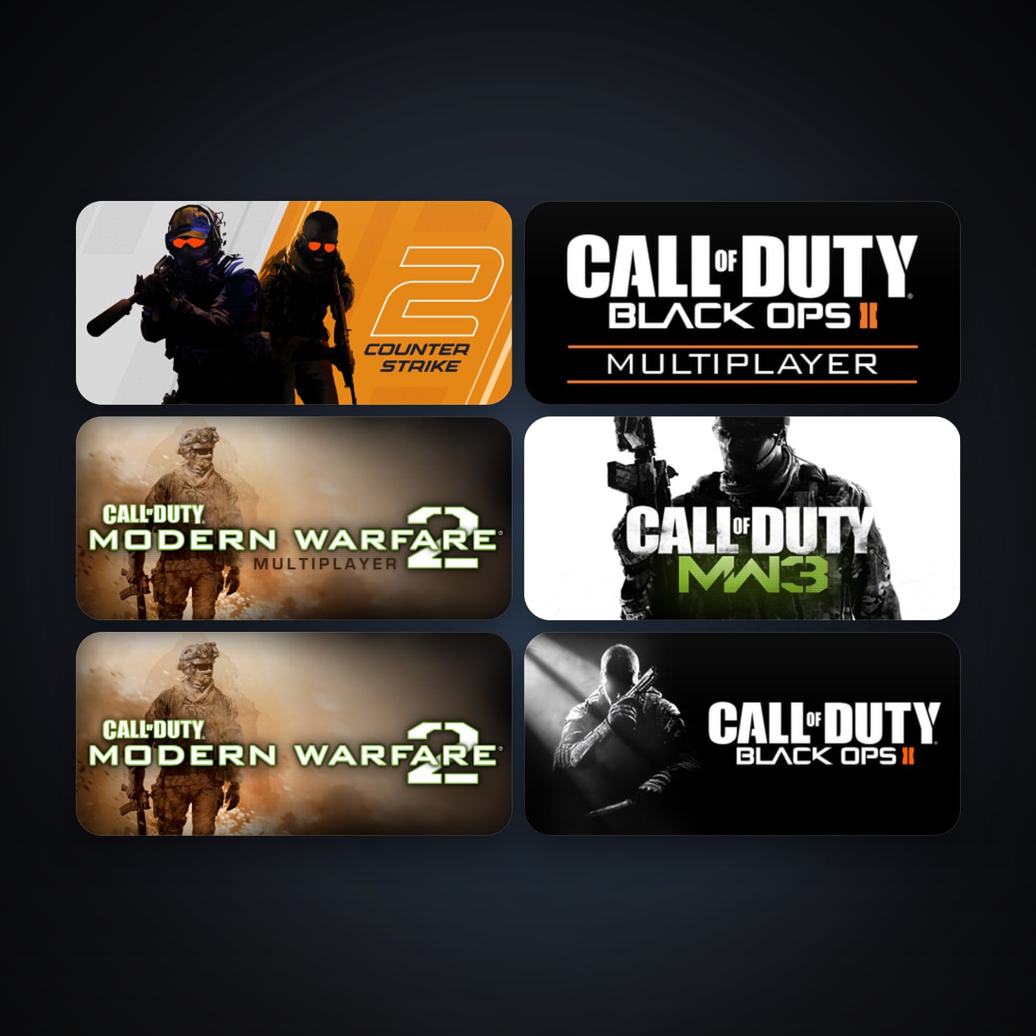 CS2 Prime + Call of Duty: Modern Warfare 2 (2009), 13 games, Steam 10, clean — HabibiAccounts