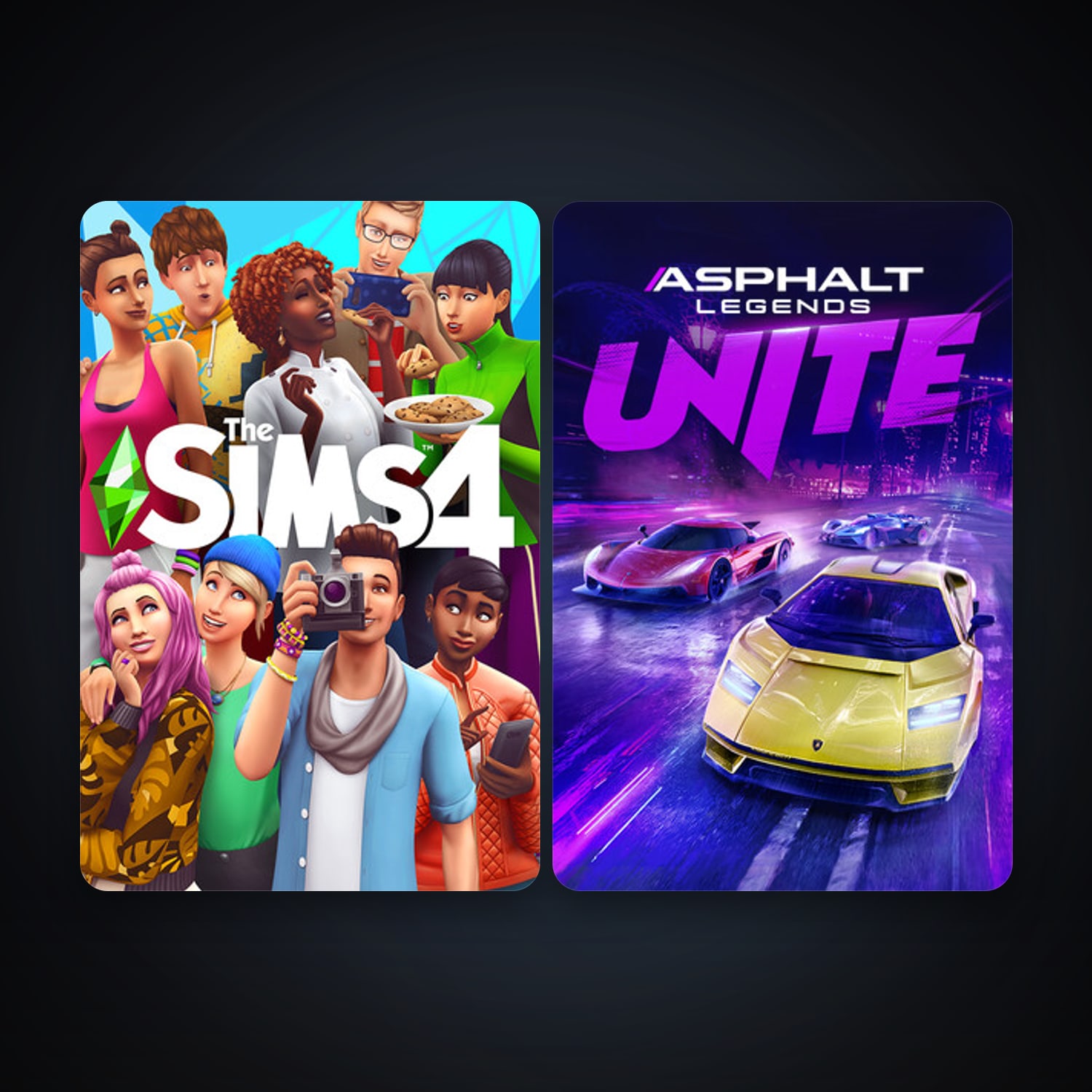 The Sims 4 + Asphalt Legends Unite, 4 games, clean — HabibiAccounts