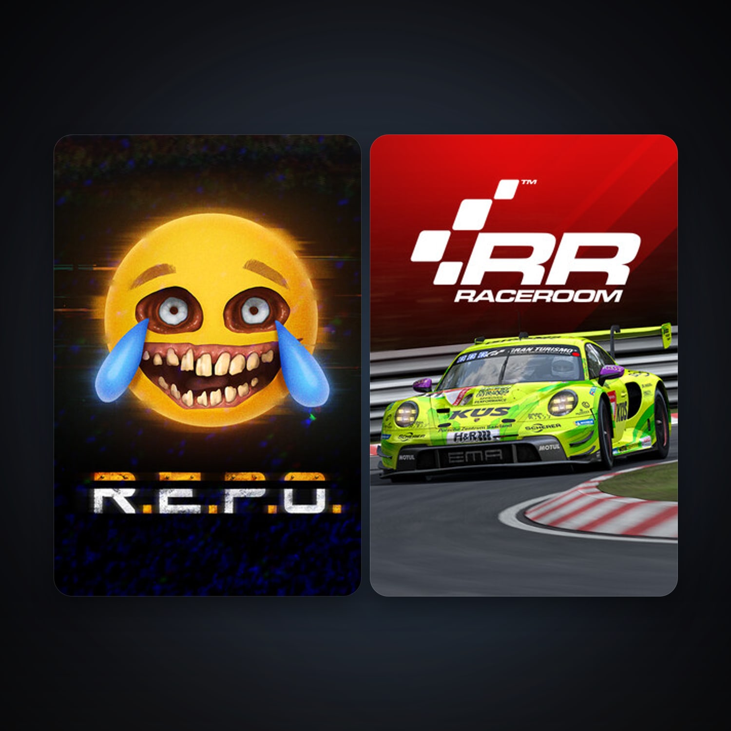 RaceRoom Racing Experience + R.E.P.O., 4 games, clean — HabibiAccounts