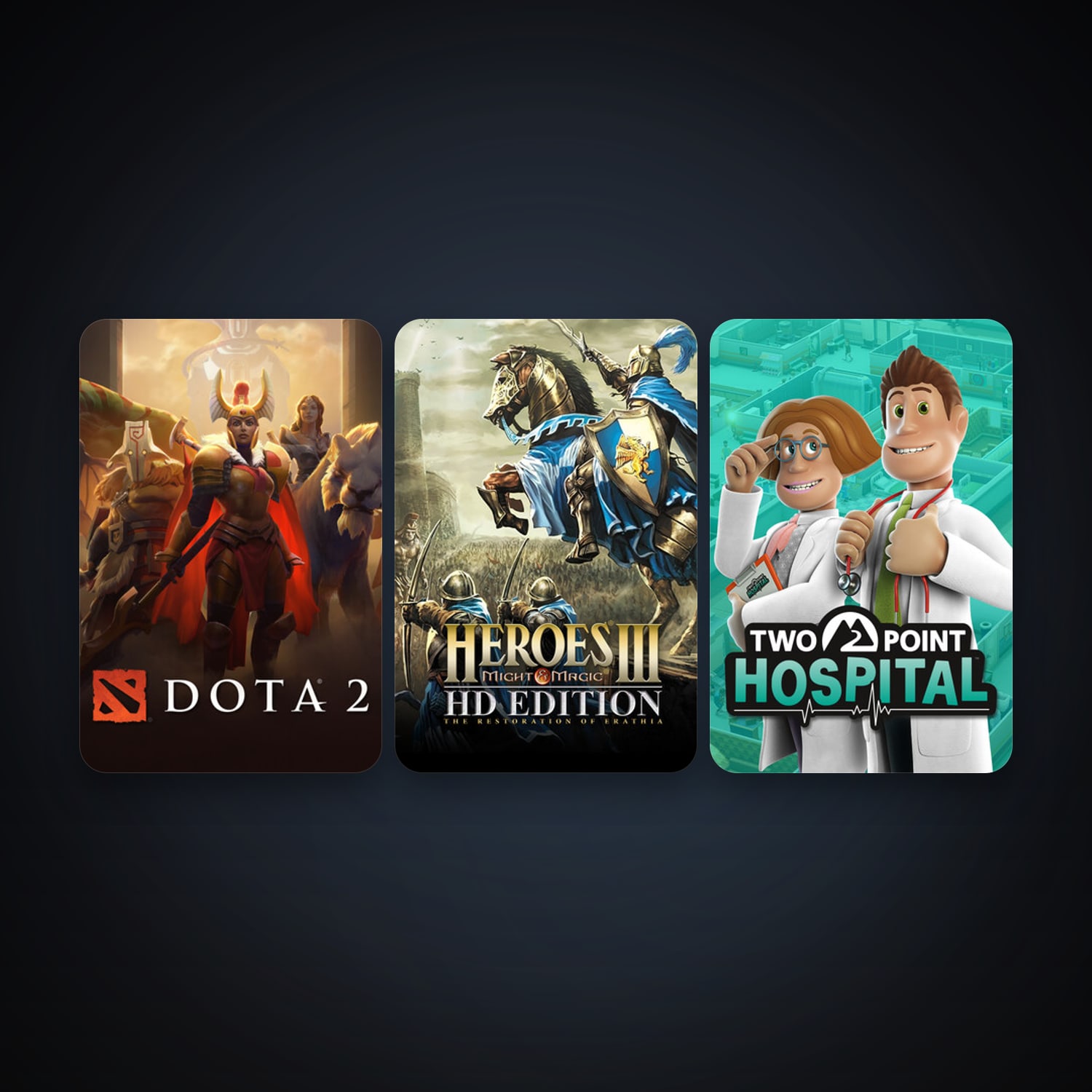 Dota 2 + Heroes of Might & Magic III - HD Edition, 3 games, clean — HabibiAccounts