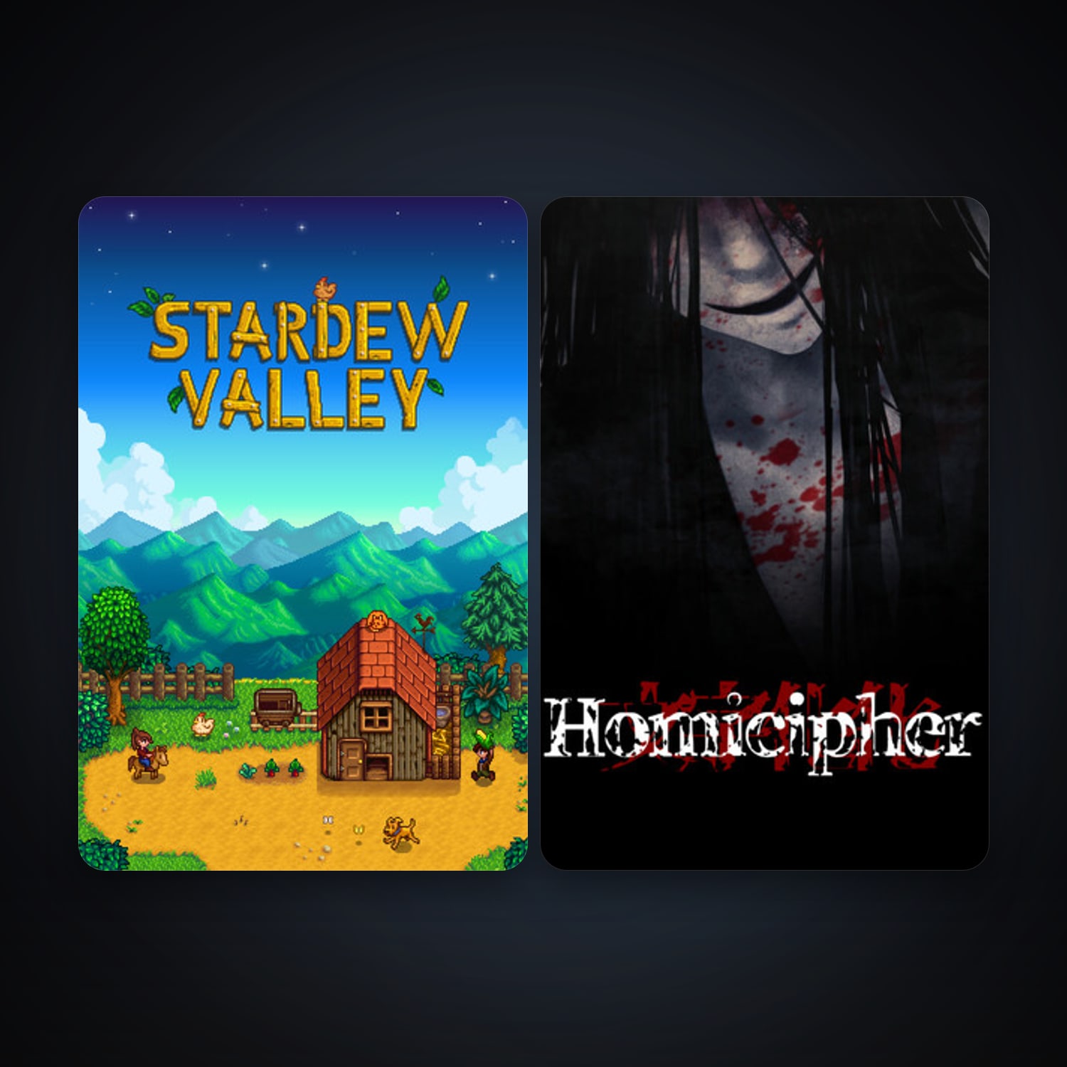 Stardew Valley + Homicipher, 4 games, clean — HabibiAccounts