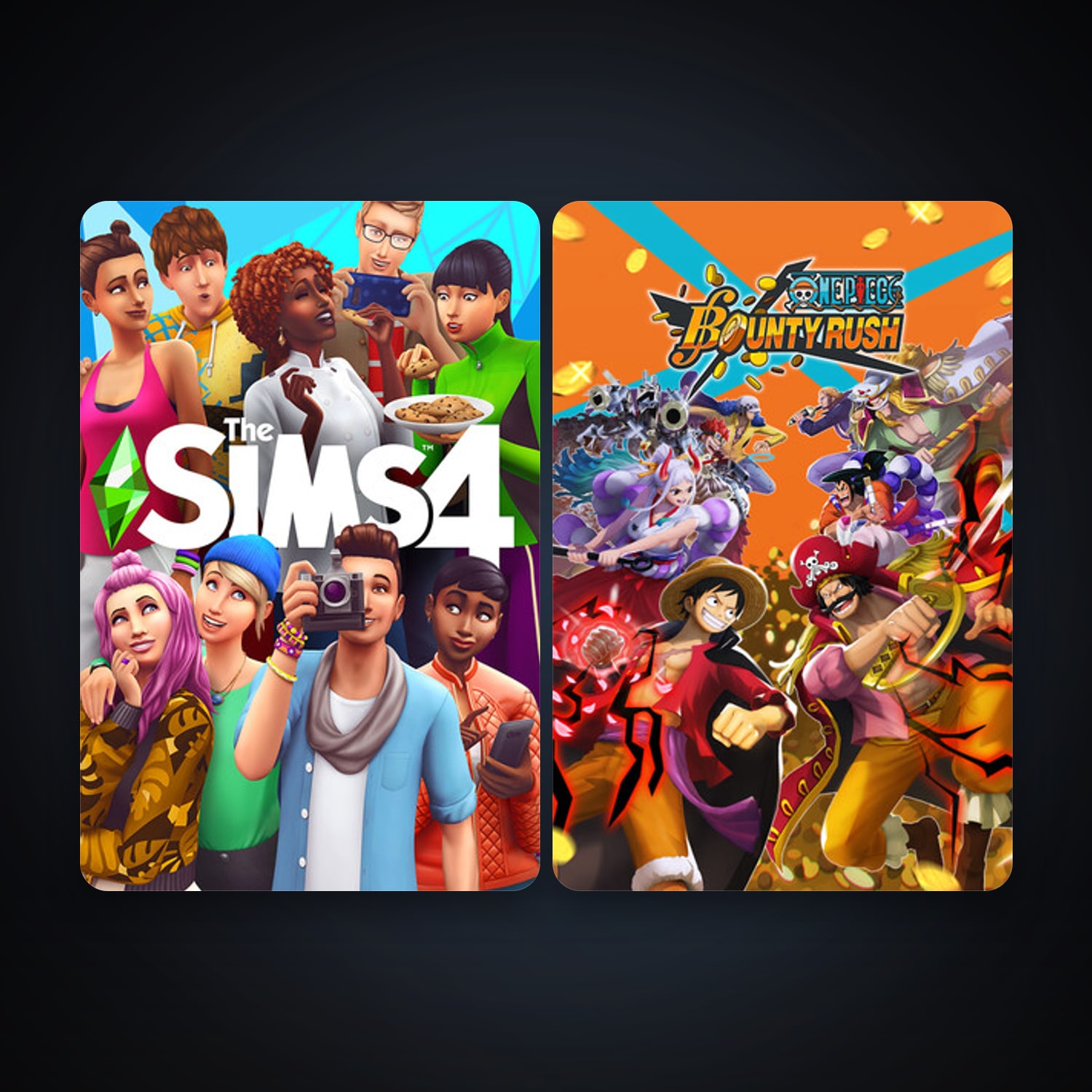 The Sims 4 + ONE PIECE Bounty Rush, 4 games, clean — HabibiAccounts