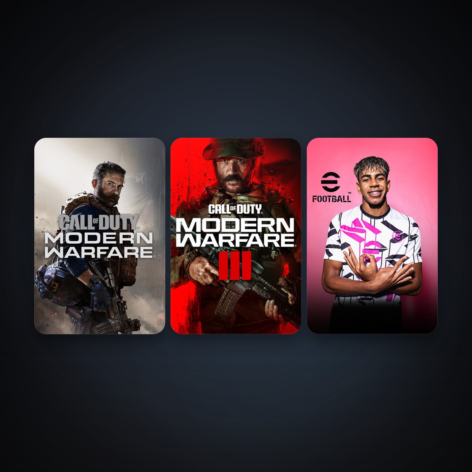 eFootball 2024 + Call of Duty: Modern Warfare, 8 games, clean — HabibiAccounts