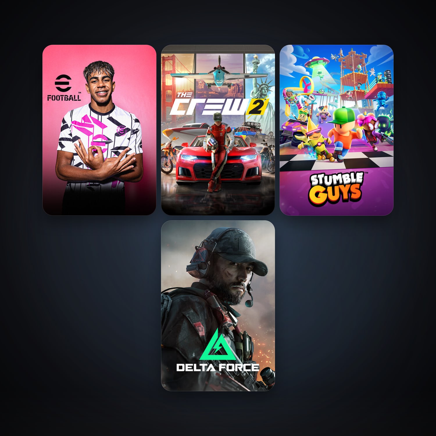 The Crew 2 + eFootball 2024, 10 games, clean — HabibiAccounts