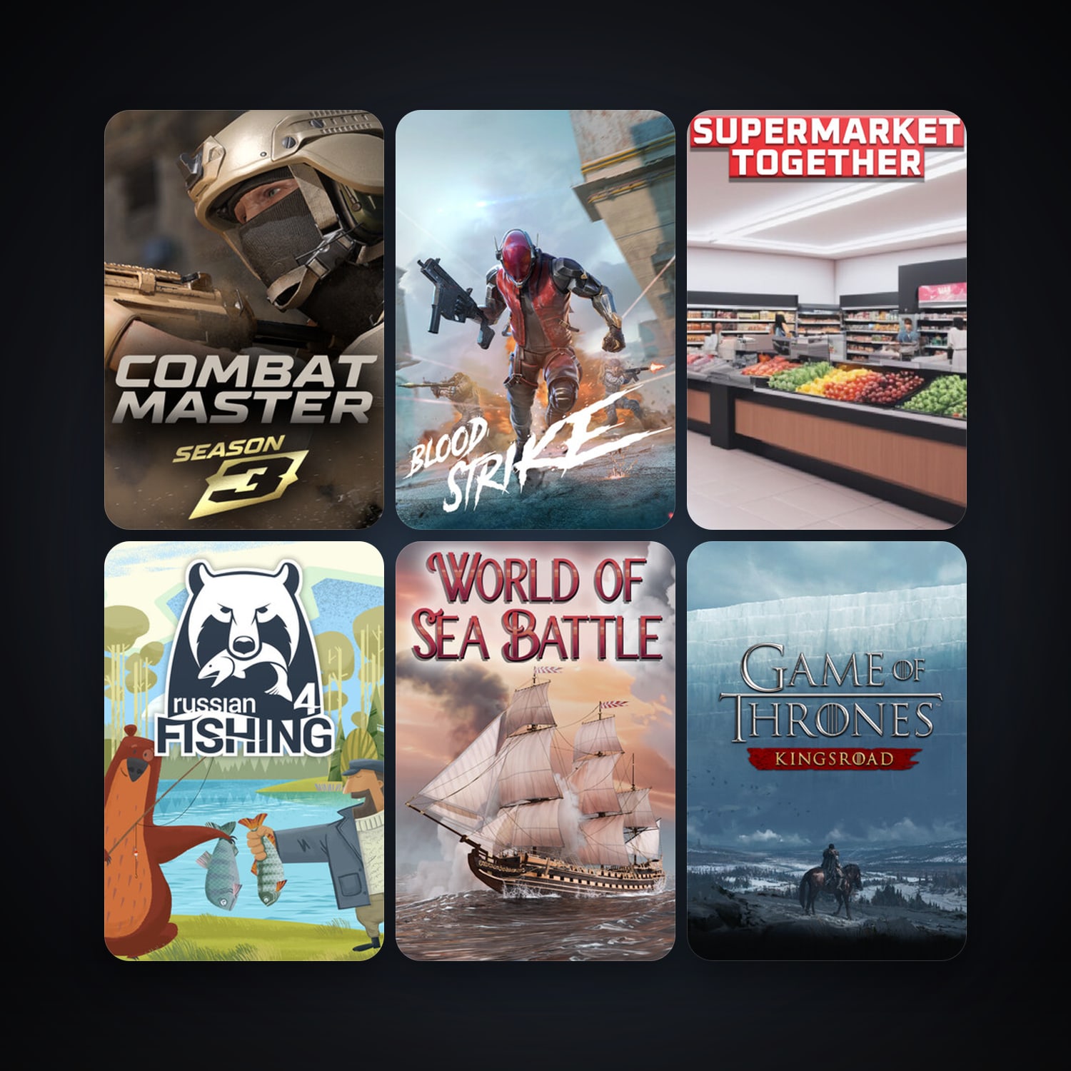 Russian Fishing 4 + Combat Master: Season 1, 7 games, clean — HabibiAccounts