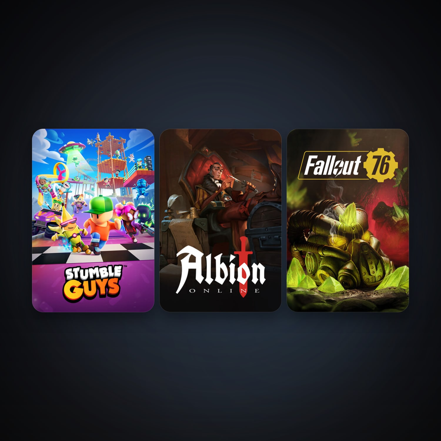 Albion Online + Fallout 76, 8 games, clean — HabibiAccounts