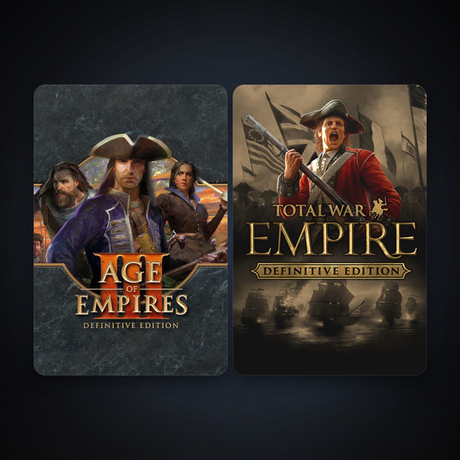 Empire: Total War + Age of Empires III: Definitive Edition, 5 games, clean — HabibiAccounts